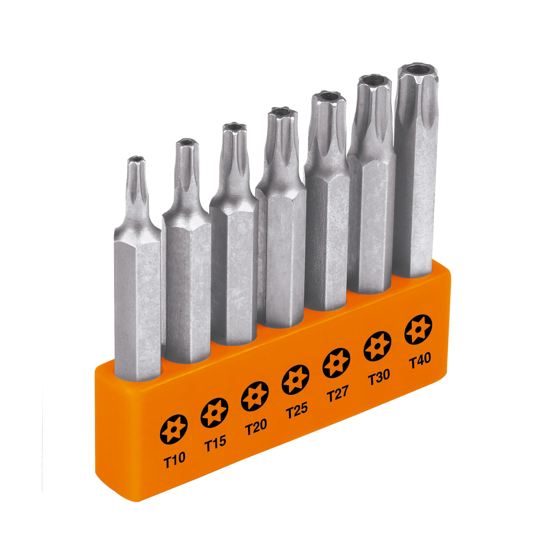 Juego de 7 puntas torx combinadas con seguro largo 2", Expert