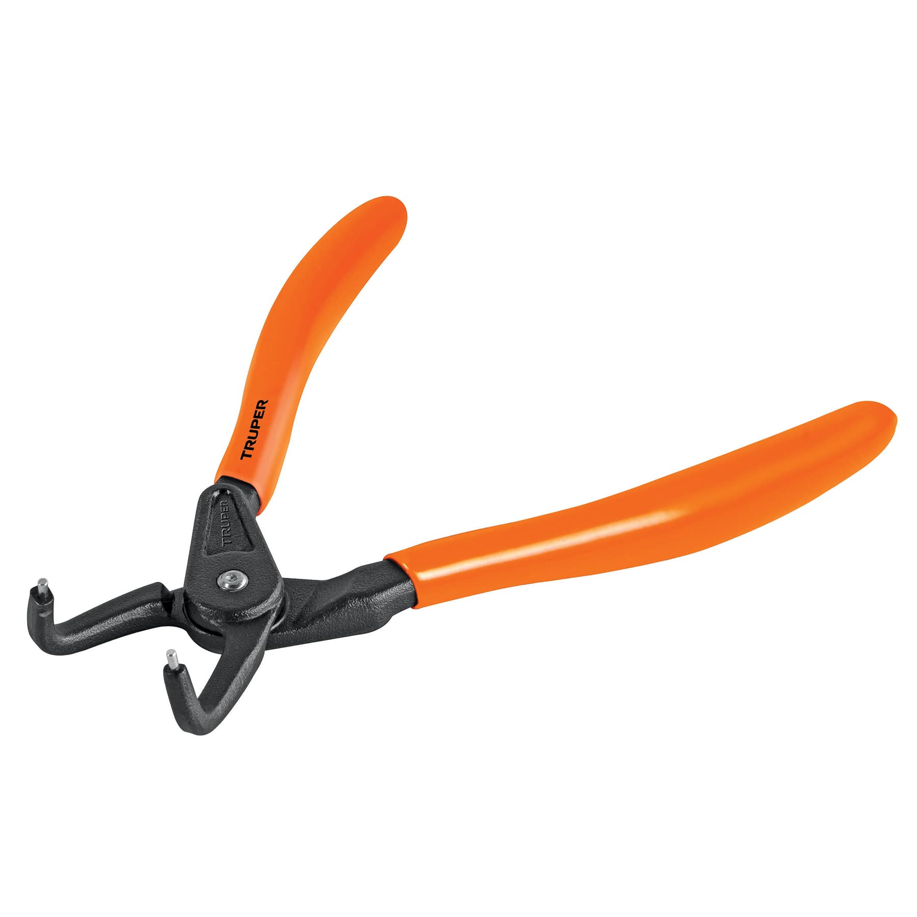 Pinza punta a 90∞ 6-3/4" para cerrar anillos, mango de PVC