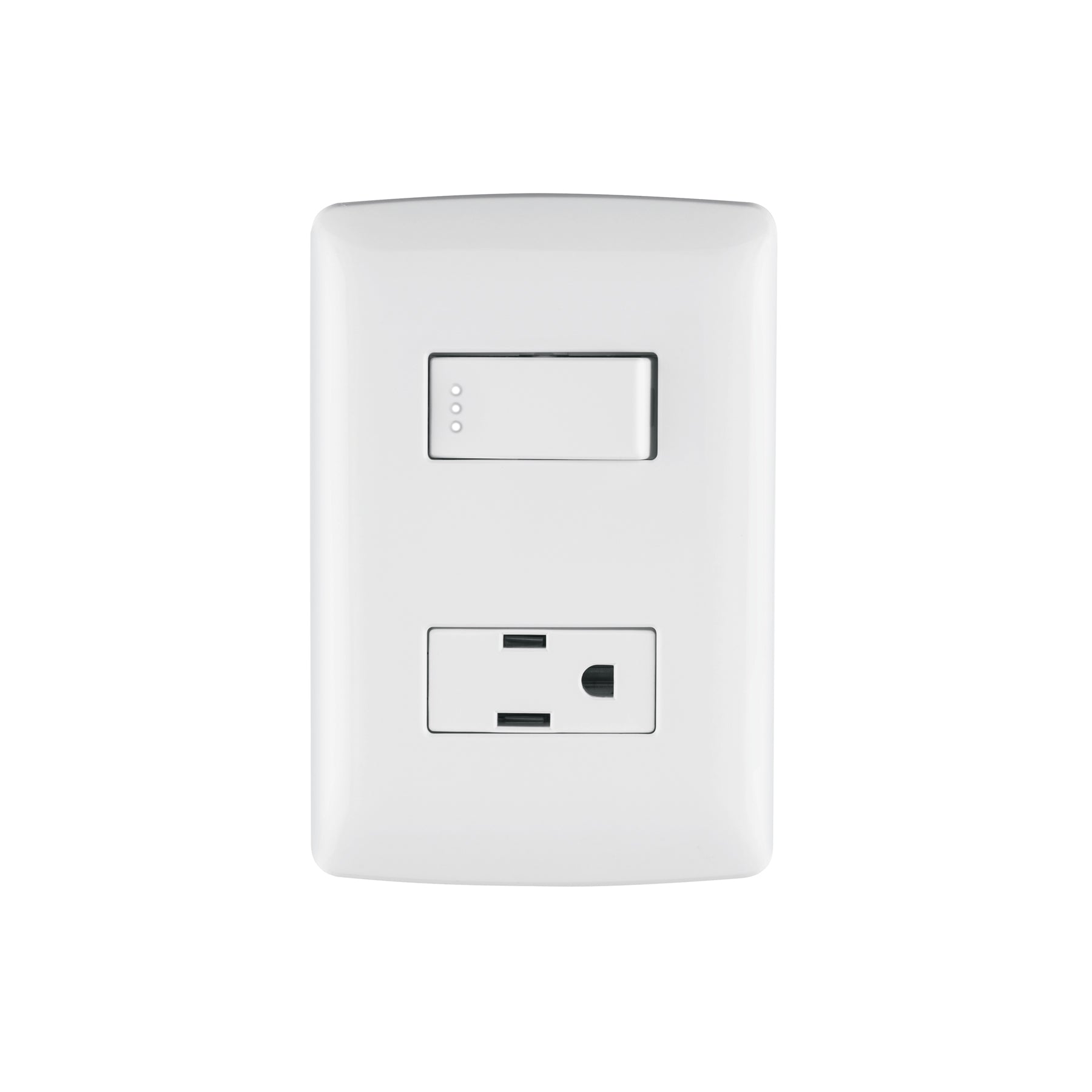 Placa armada contacto e interruptor, blanco, línea Italiana, Volteck, PA-APCO-IB, 46455