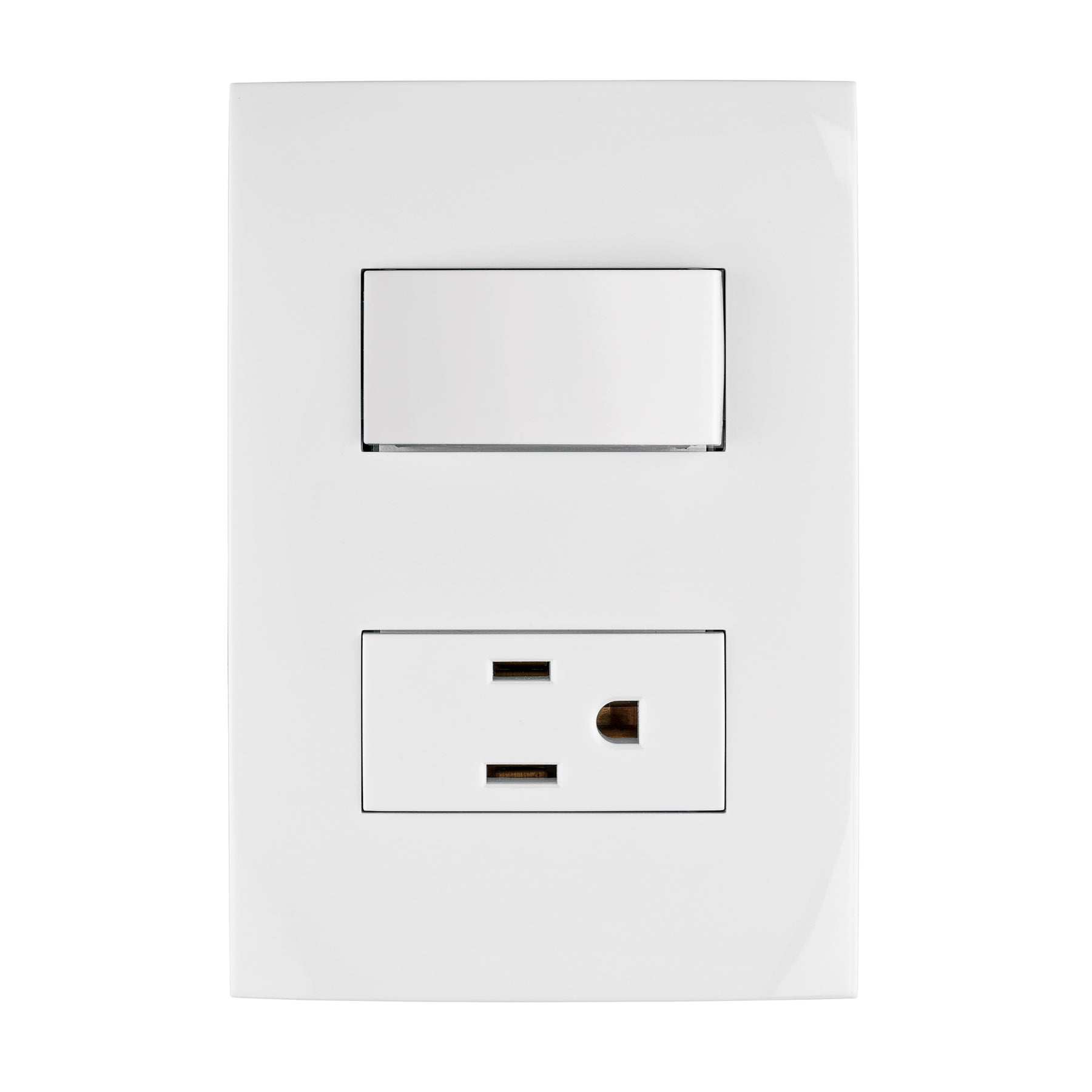 Placa armada contacto e interruptor, línea Oslo, blanco