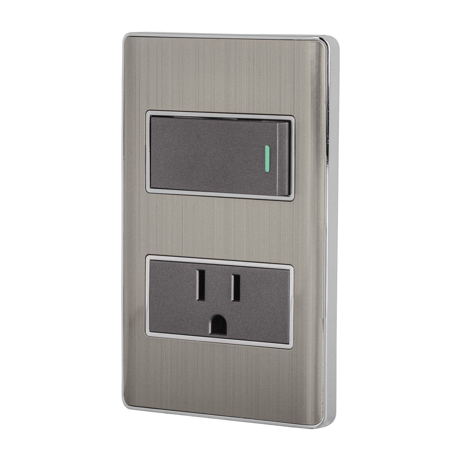 Placa armada acero interruptor y contacto 1 módeloulo, Lisboa