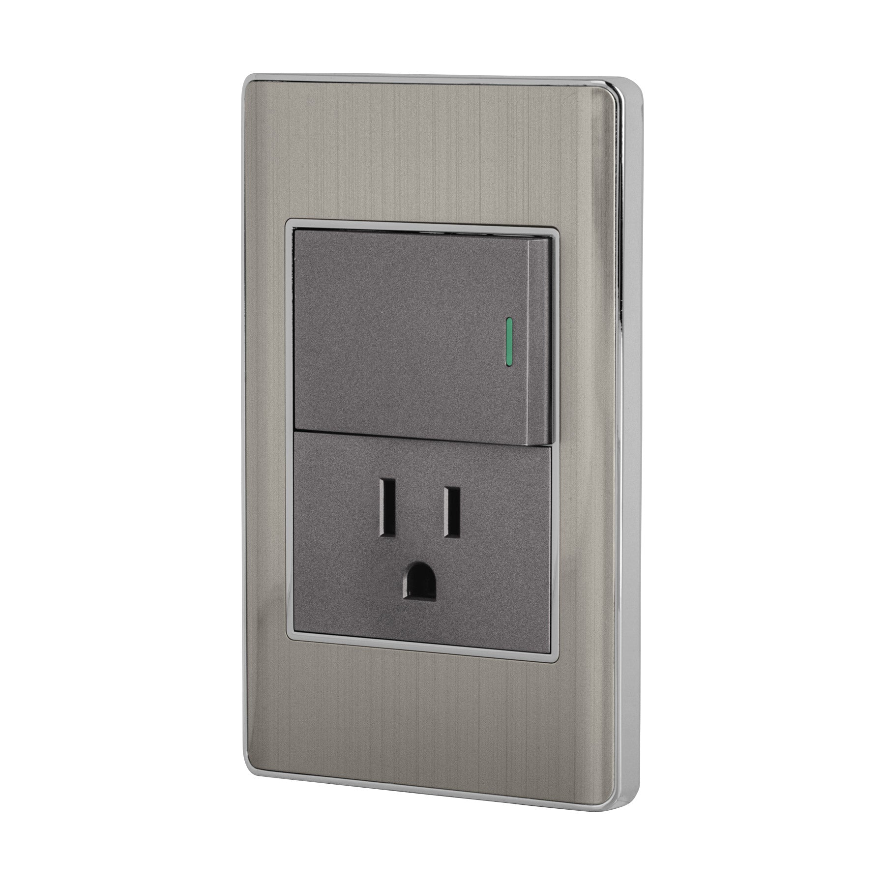 Placa armada acero interruptor y contacto 1.5 módelo, Lisboa