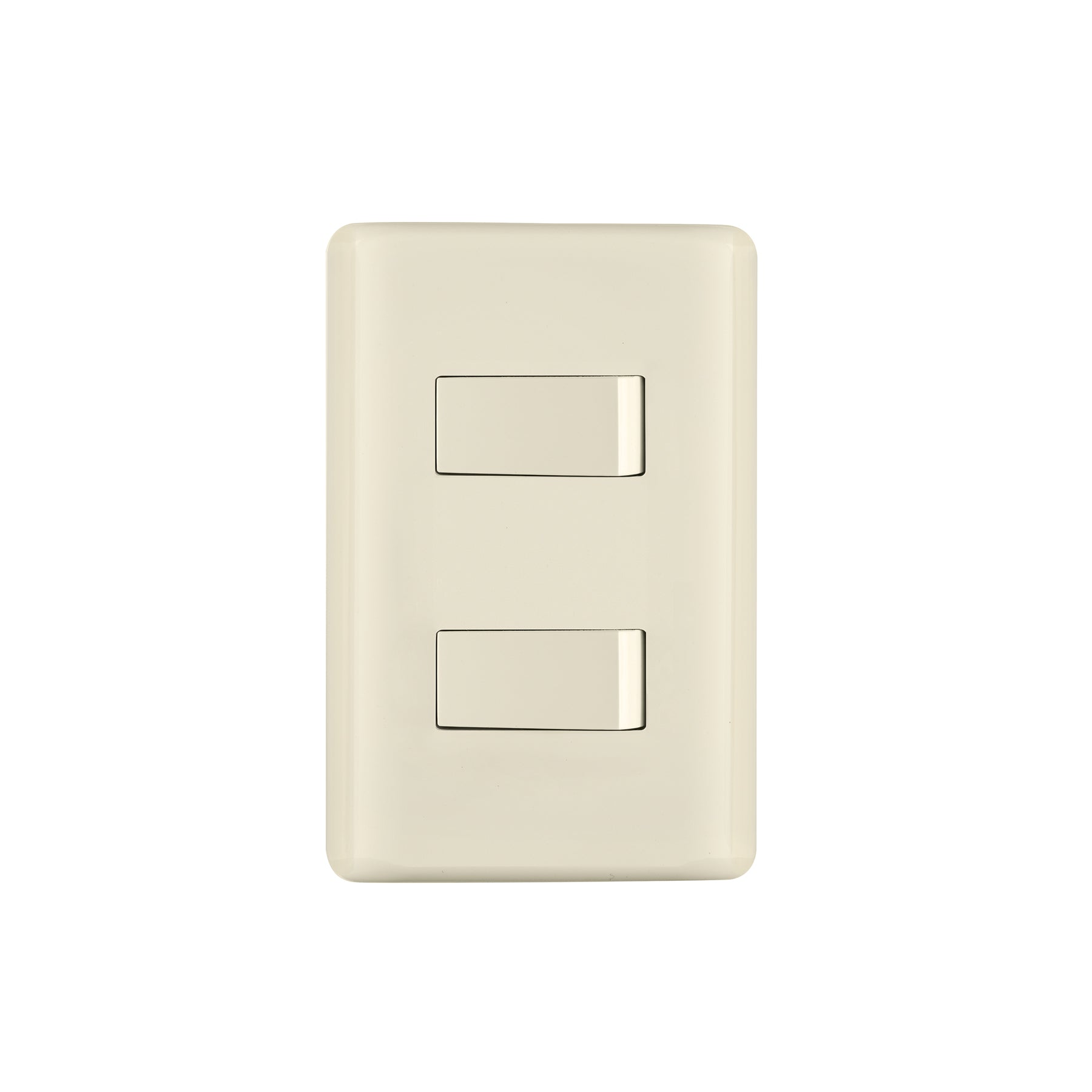 Placa armada, 2 interruptores, marfil, Volteck, PA-APDO-BI, 26640