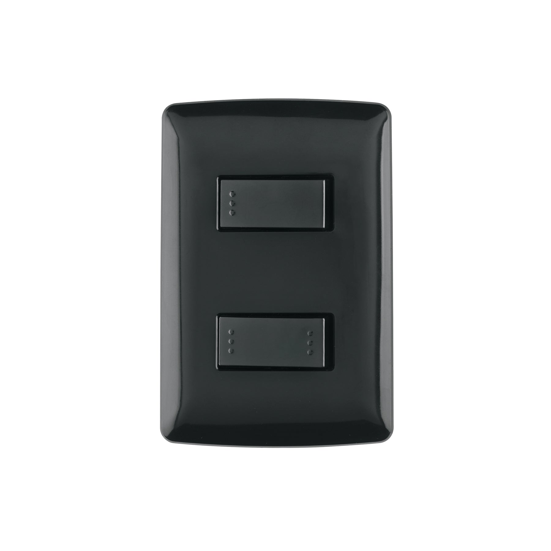 Placa armada 1 interruptor 1 escalera, negro, línea Italiana, Volteck, PA-APDO-EIN, 47598