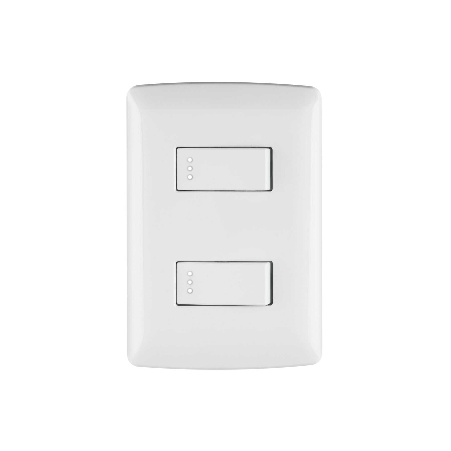Placa armada, 2interruptores sencillos,blanco,línea Italiana, Volteck, PA-APDO-IB, 46461