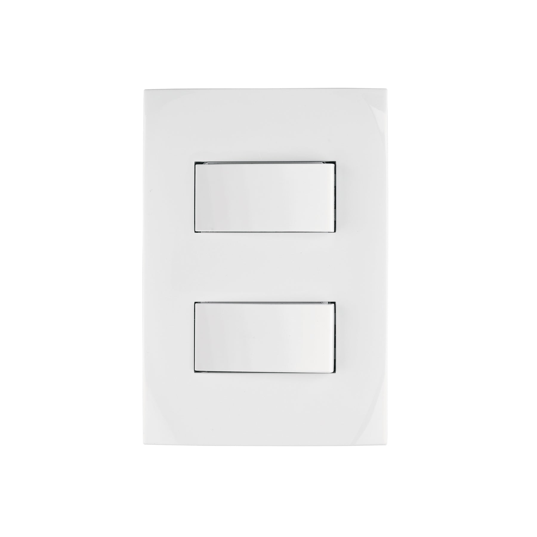 Placa armada 2 interruptores sencillos, línea Oslo, blanco, Volteck, PA-APDO-OB, 46494