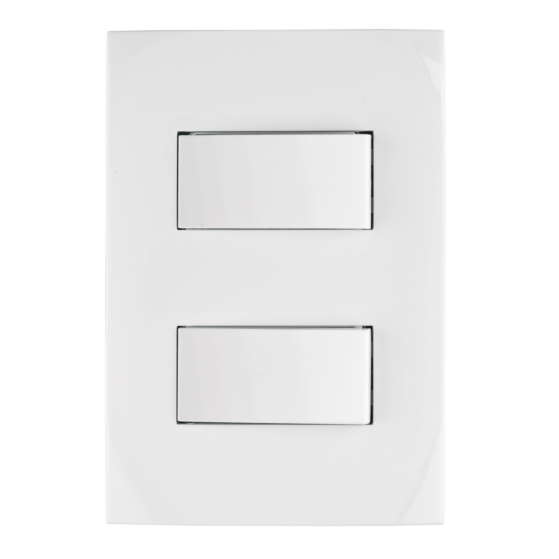 Placa armada 2 interruptores sencillos, línea Oslo, blanco