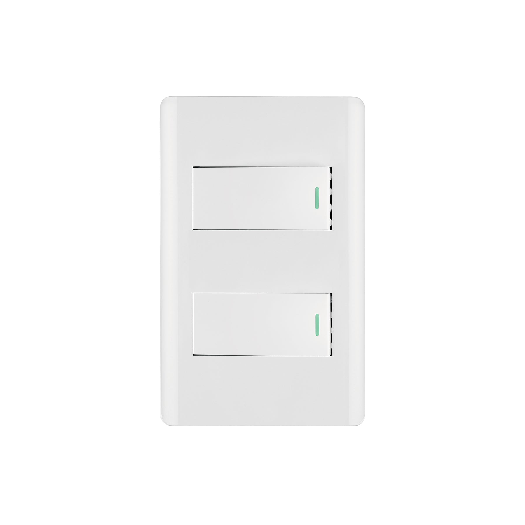 Placa armada blanca con 2 interruptores 1 módulo, Lisboa, Volteck, PA-APDO1-LB, 47954