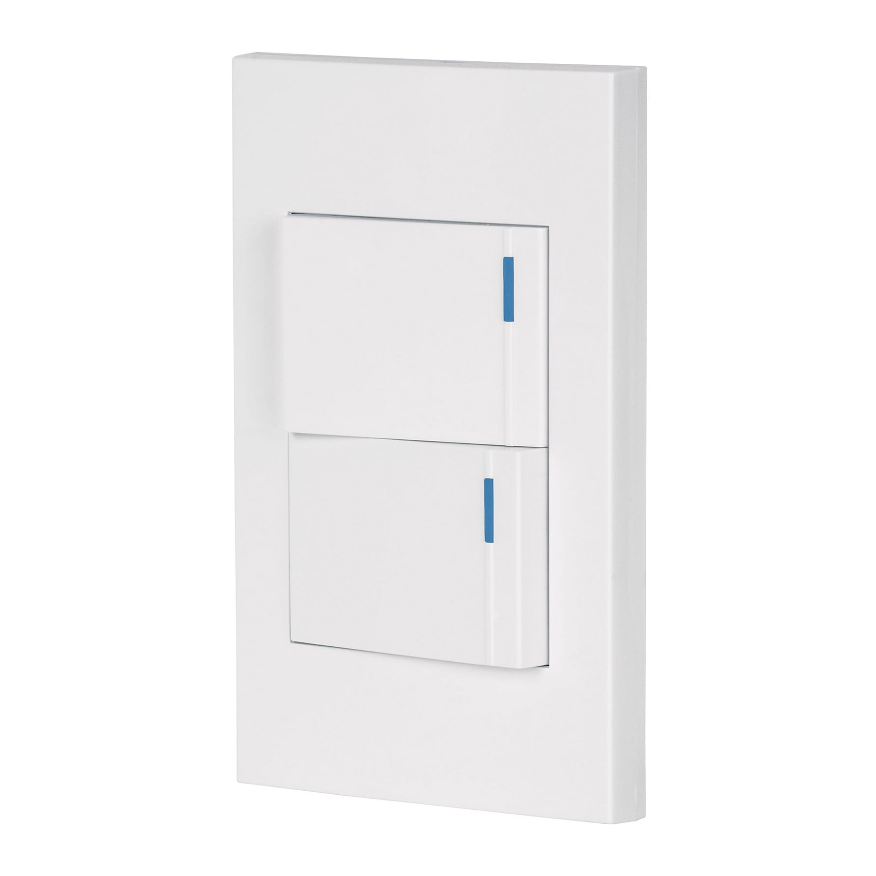 Placa armada 2 interruptores, 1.5 módeloulos, Española, blanco