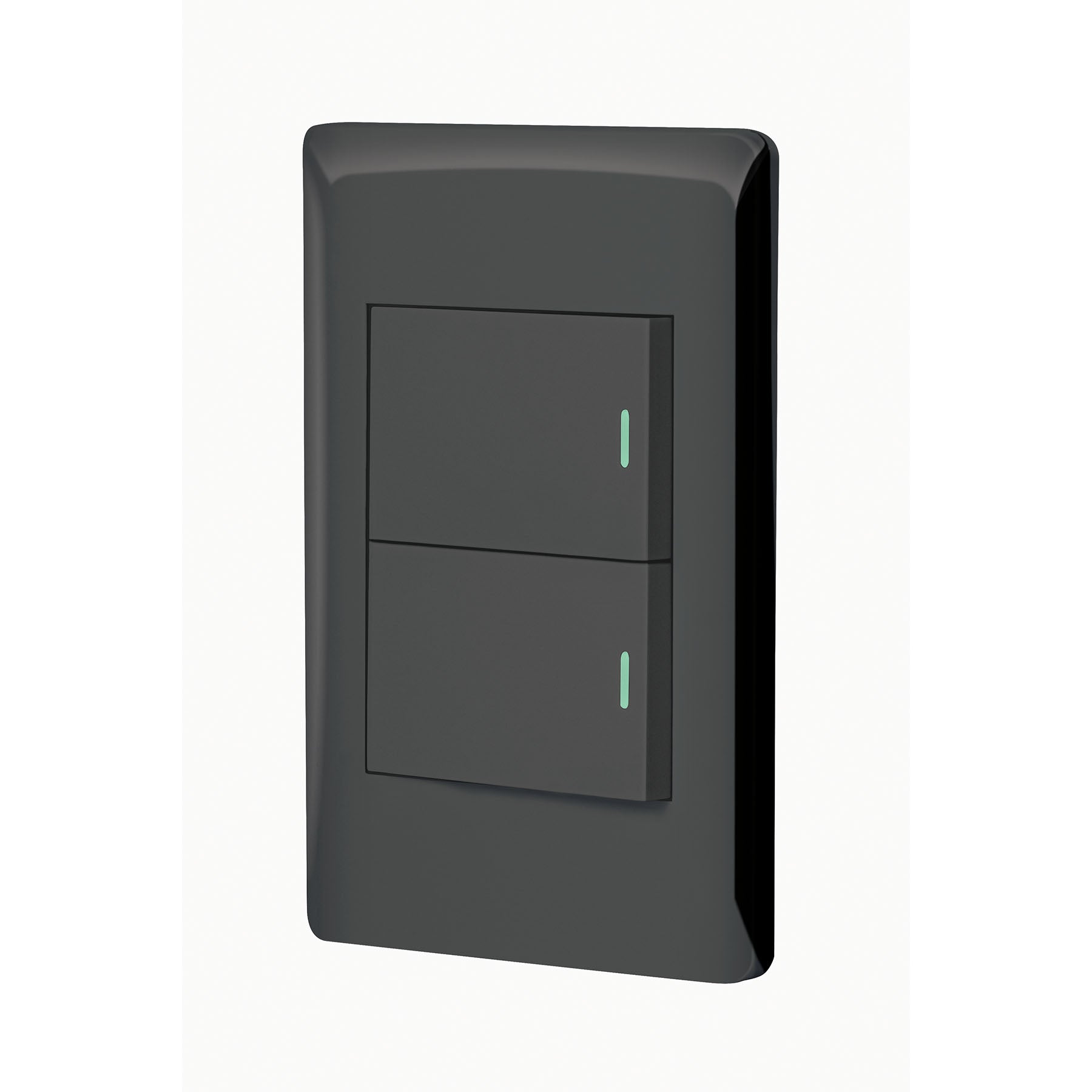 Placa armada negra 1 interruptor y 1 de 3vías 1.5 módelo, Lisboa