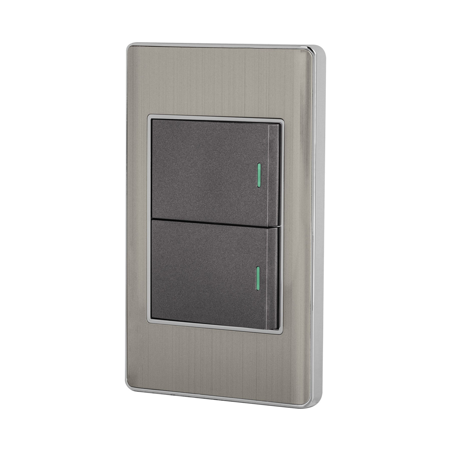 Placa armada acero inox 2 interruptores 1.5 módeloulos, Lisboa