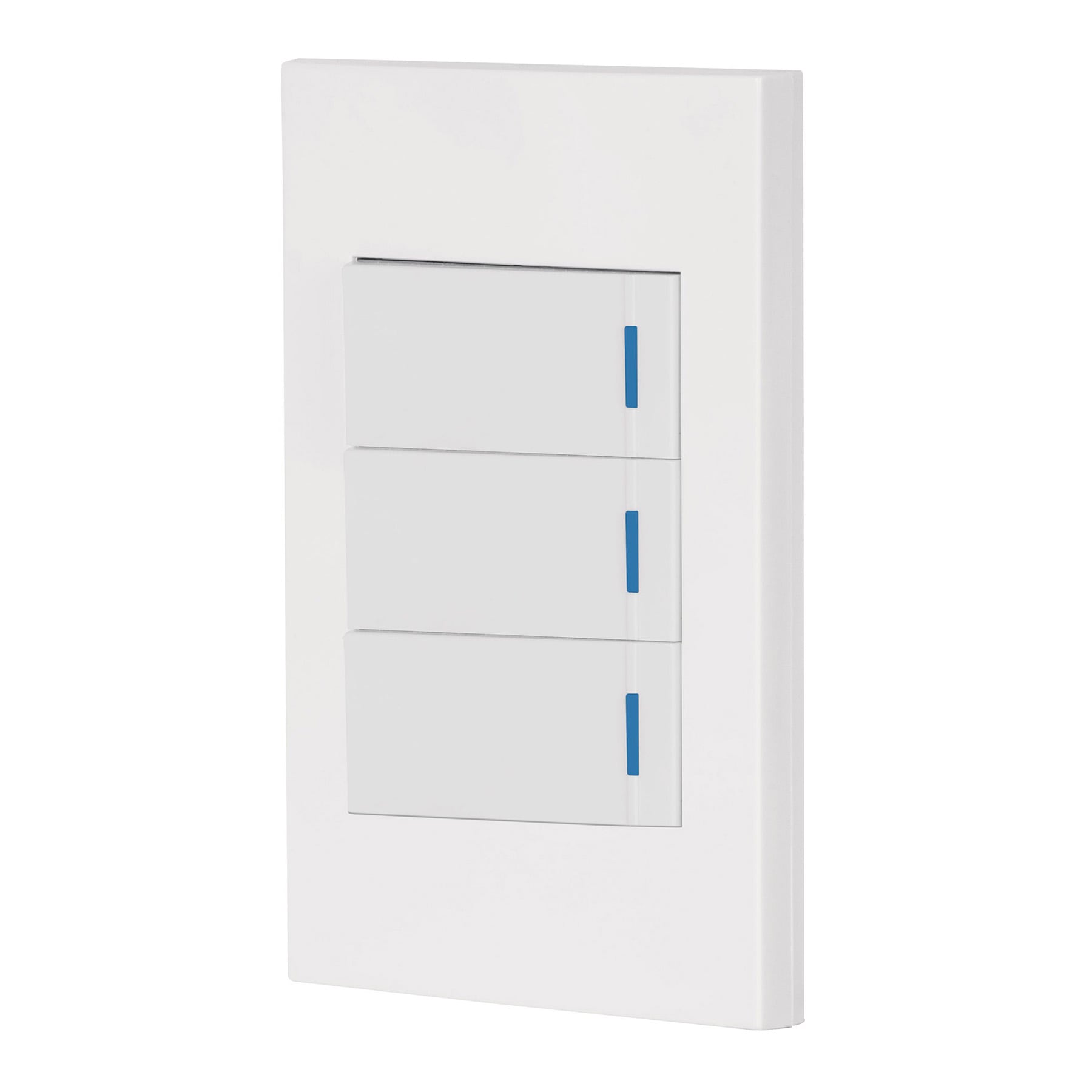 Placa armada 3 interruptores 1de 3vías,1 mod,Española,blanco