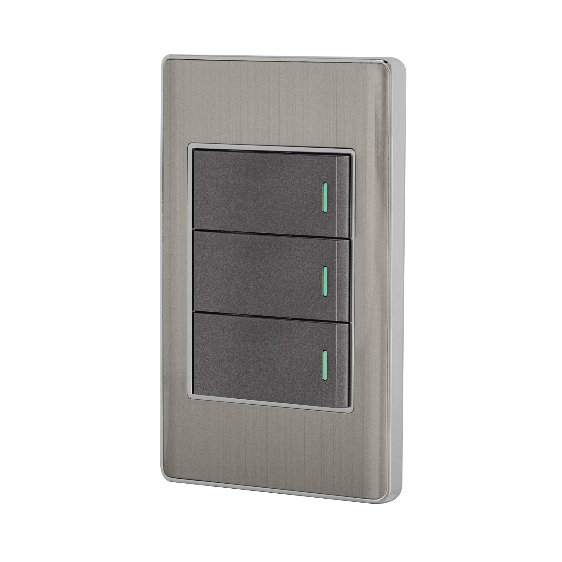 Placa armada acero inox 3 interruptores 1 módeloulo, Lisboa