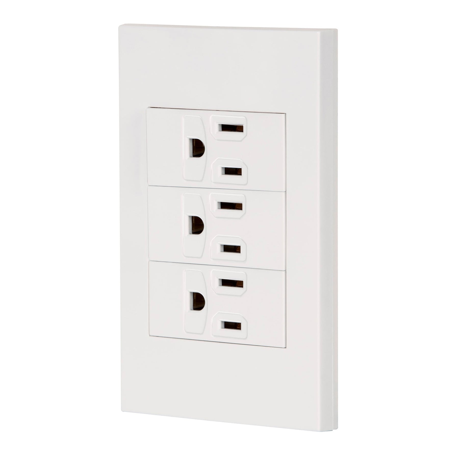 Placa armada 3 contactos, 1 módeloulo, Española, blanco