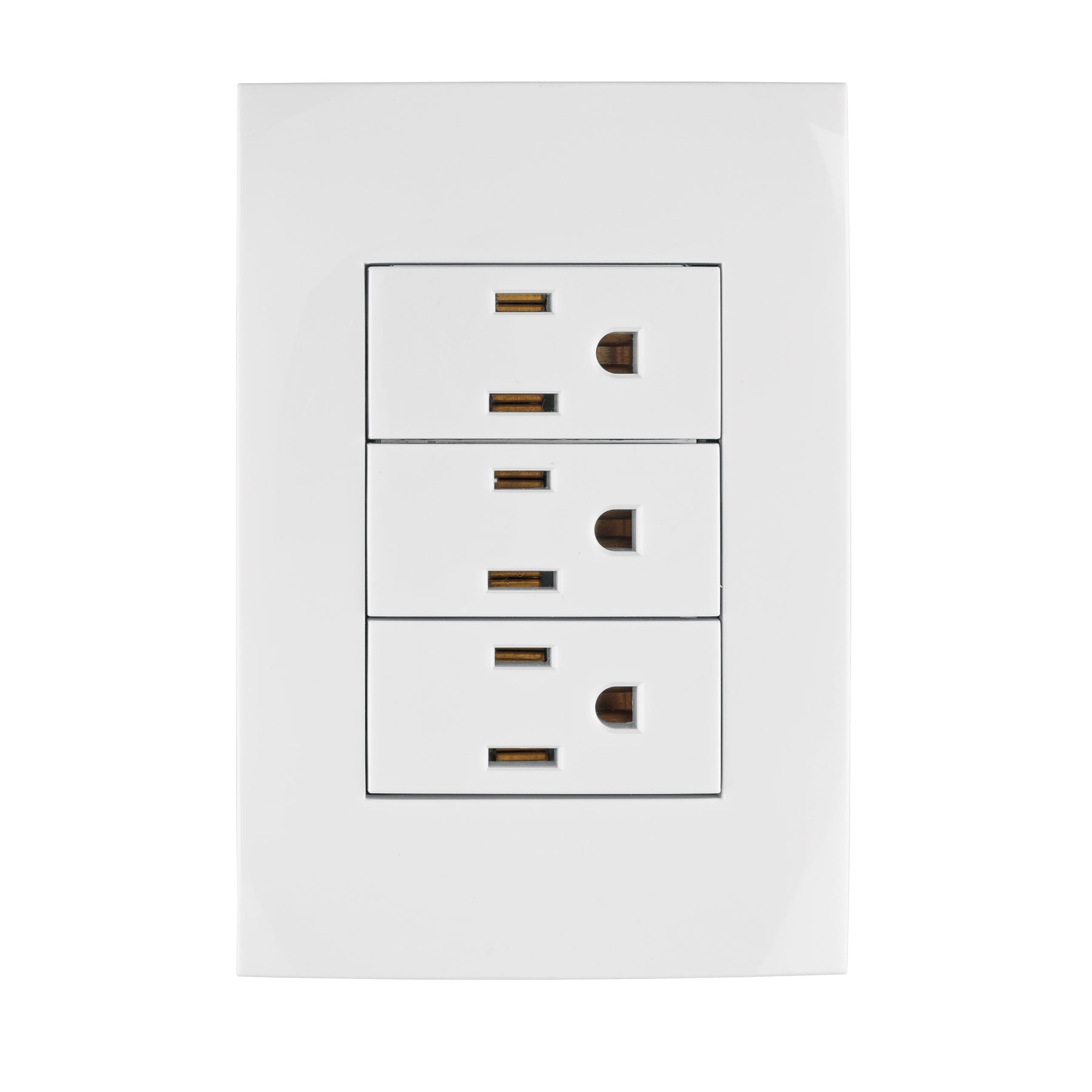 Placa armada 3 contactos aterrizados, línea Oslo, blanco