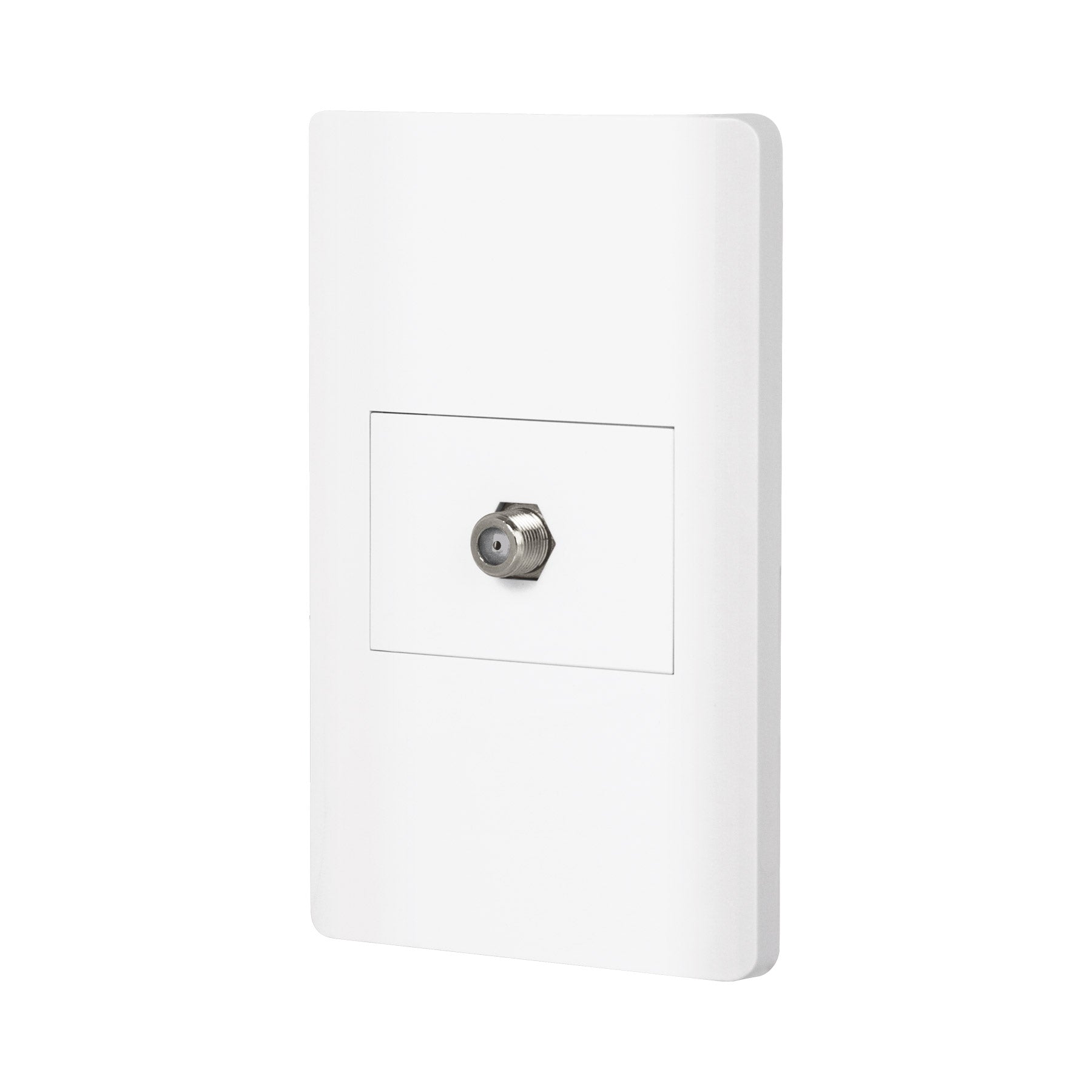 Placa armada blanca 1 toma de TV, 1.5 módeloulos, Lisboa