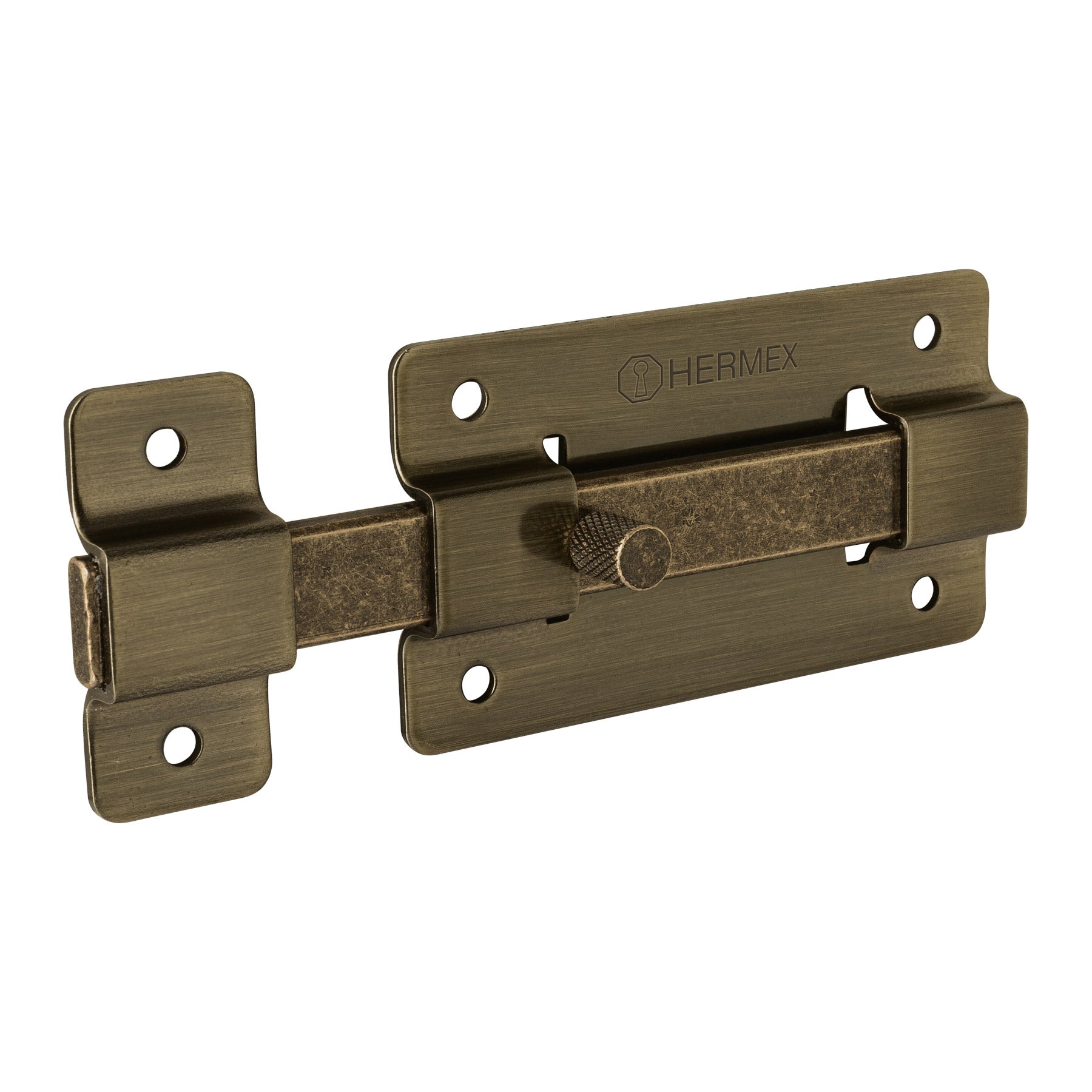 Pasador de barra plana 4", latón antiguo, Hermex