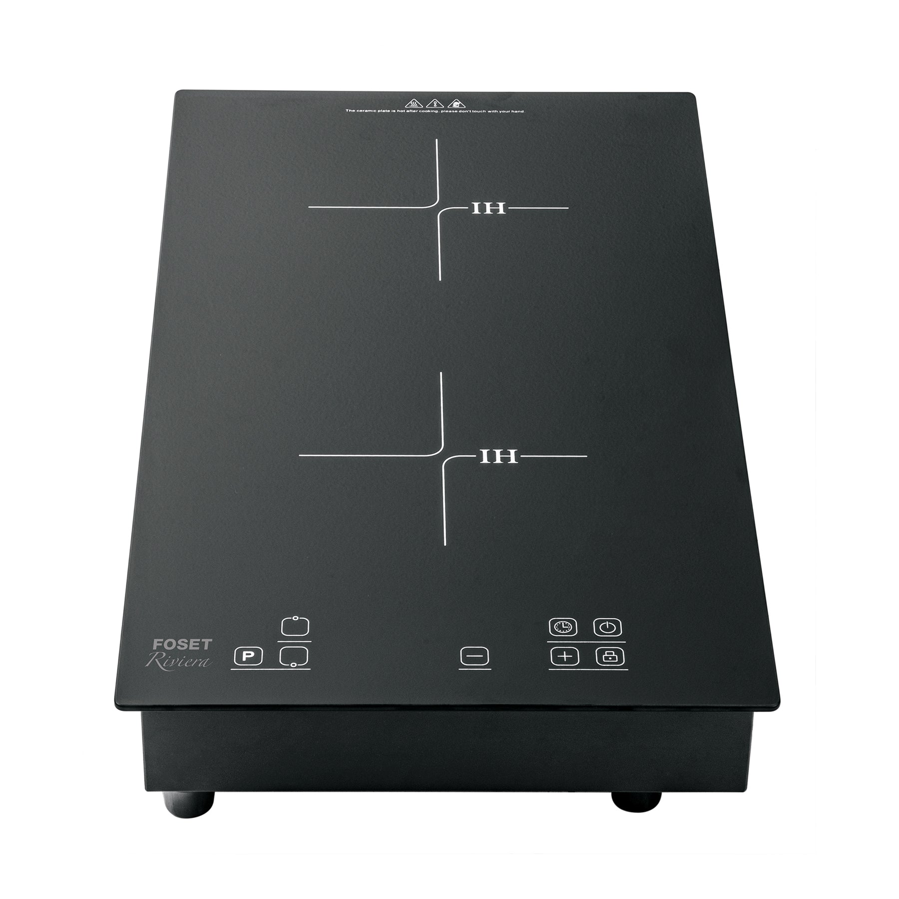 Parrilla inducción empotrable 30cm, 2 quem, vidrio, RIVIERA, Foset, PAE-302NI, 46917
