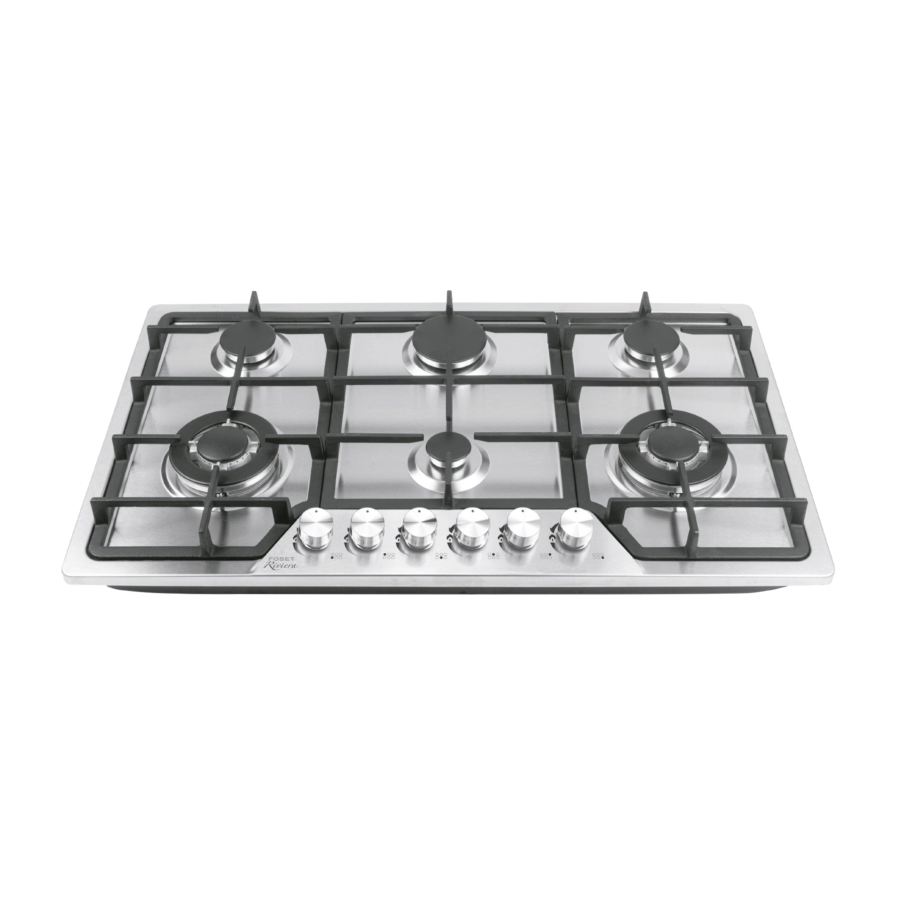 Parrilla gas empotrable 90cm, 6 quem, acero inoxidable Riviera