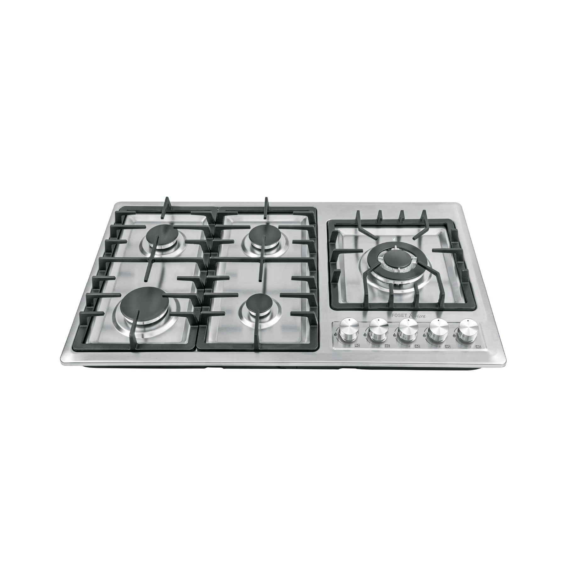 Parrilla gas empotrable 90cm, 5 quem, lateral, inoxidable Riviera