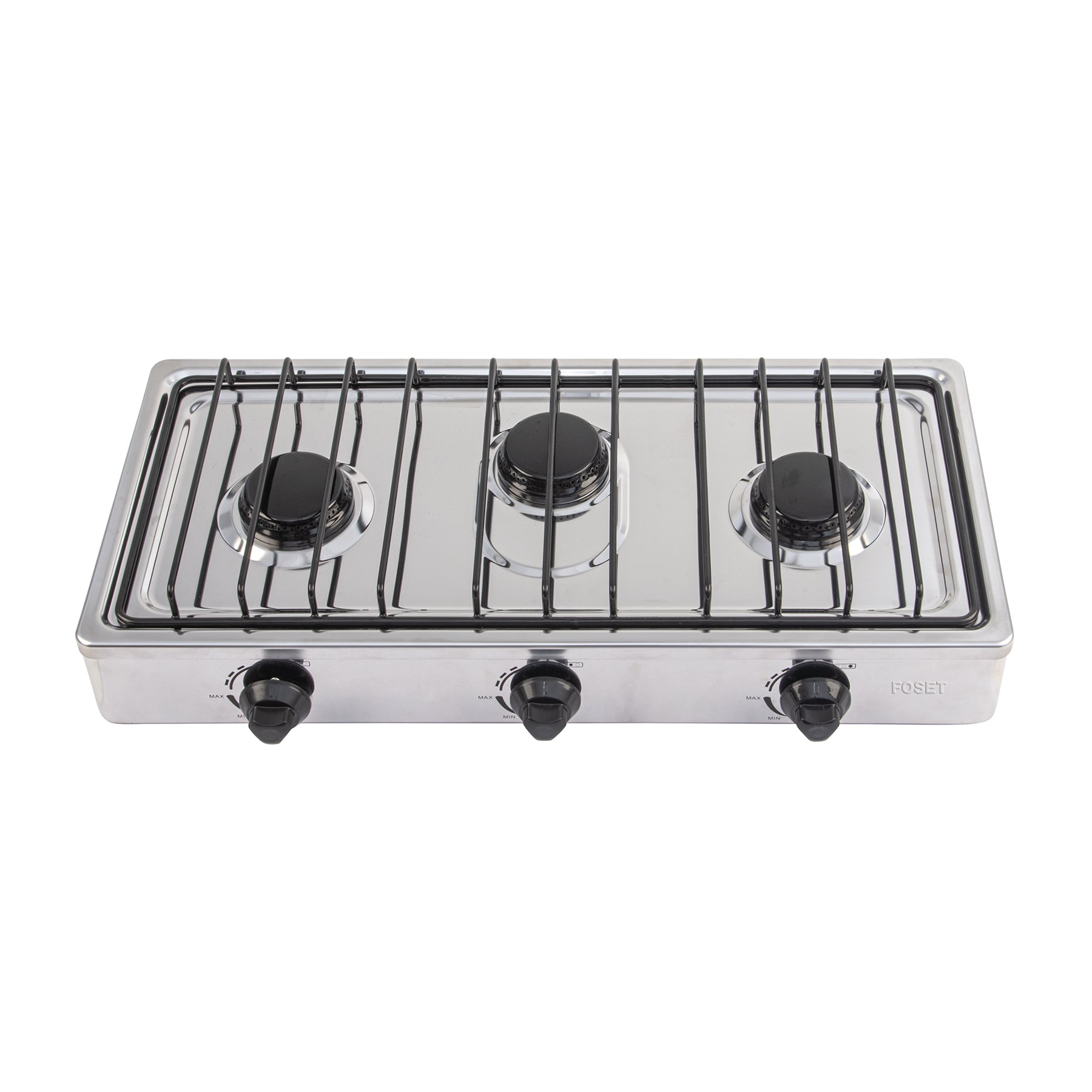 Parrilla de gas de sobreponer 3 quemadores, inoxidable, Foset, PAGA-3X, 47920
