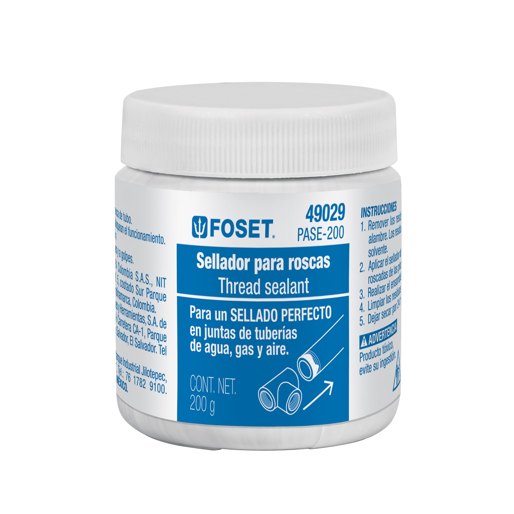 Sellador para roscas, 200g, Foset