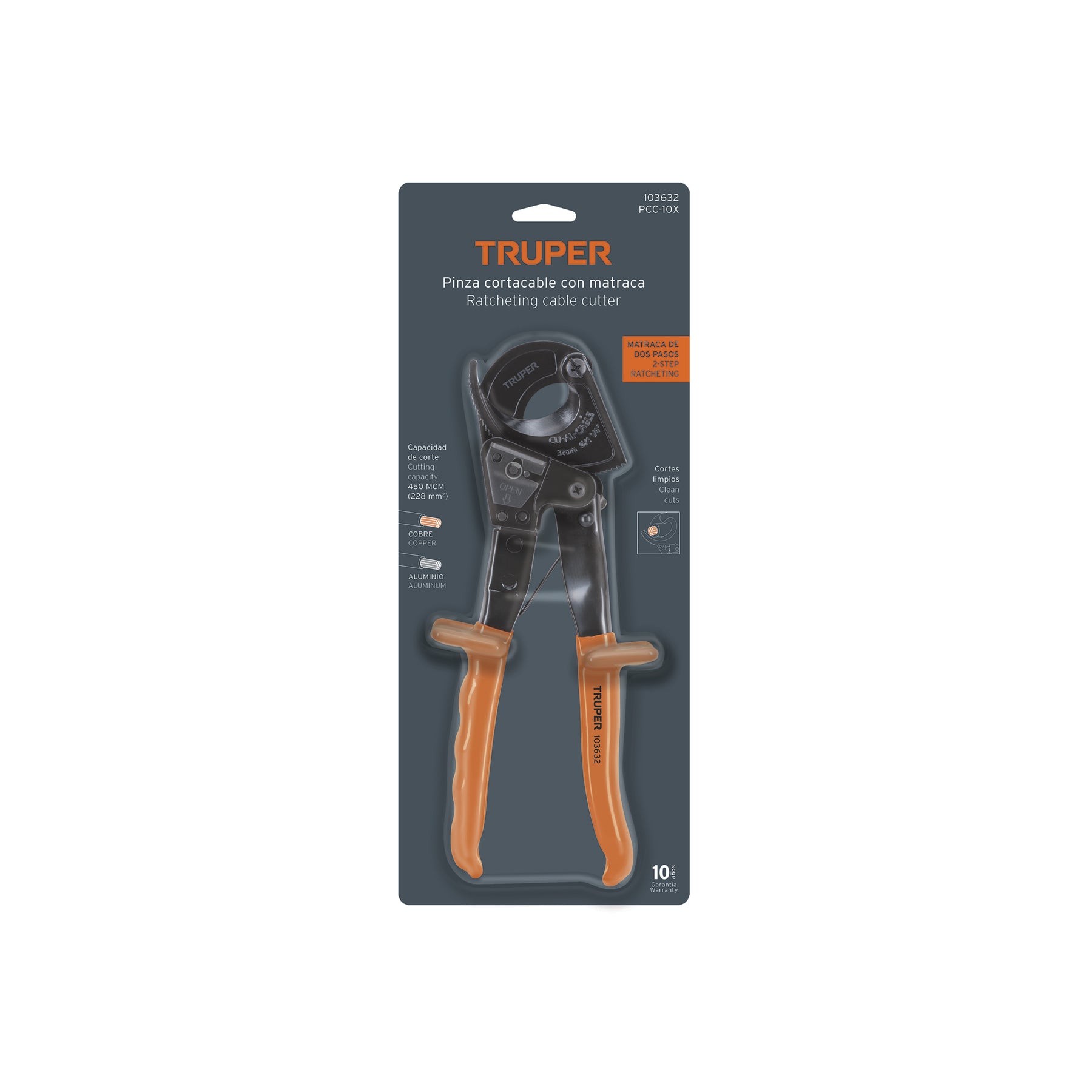 Pinzas cortacable de trinquete 10", Truper Expert