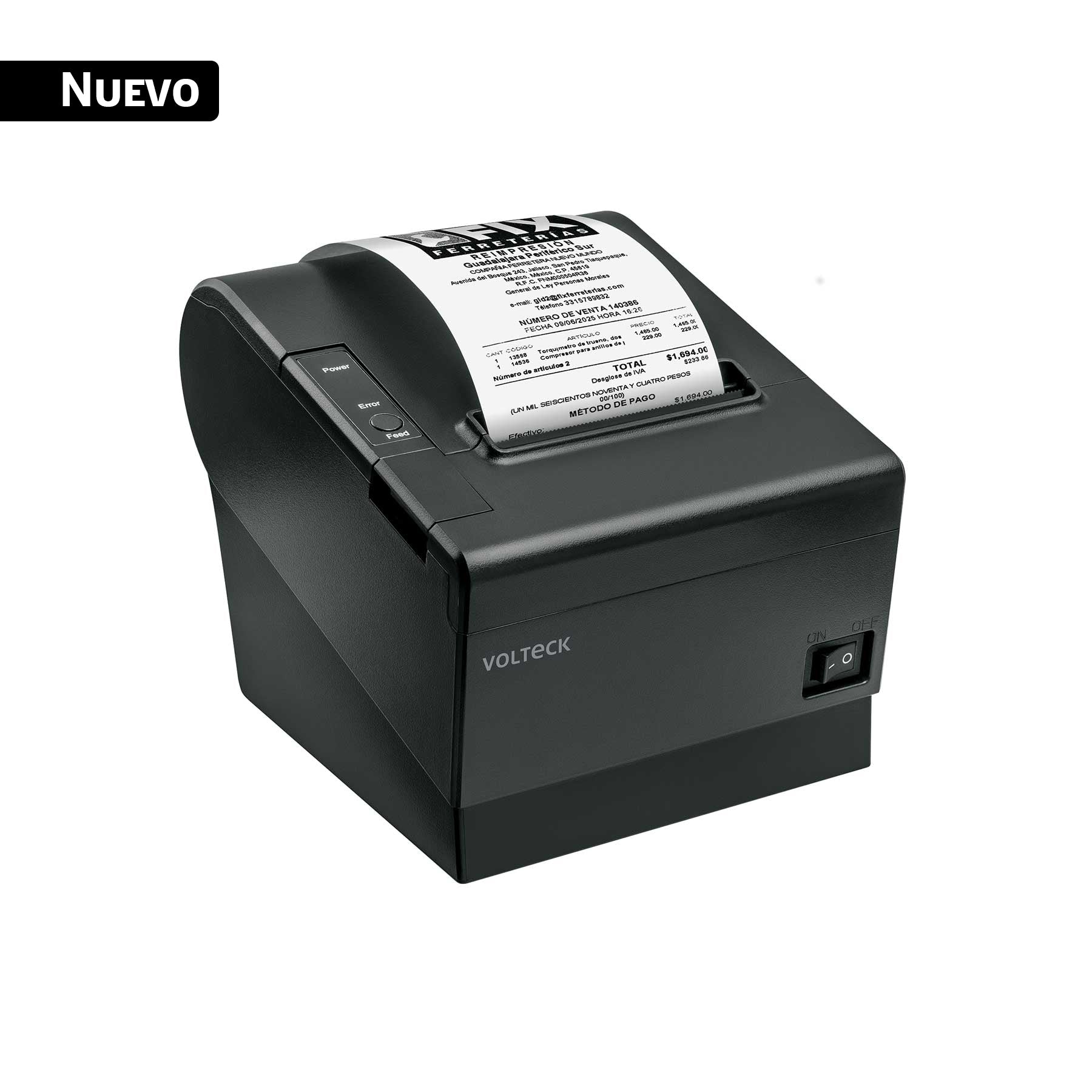 Impresora térmica de recibos 80mm USB+BT+RJ45+WiFi autocorte, Volteck, PDV-81I, 43946