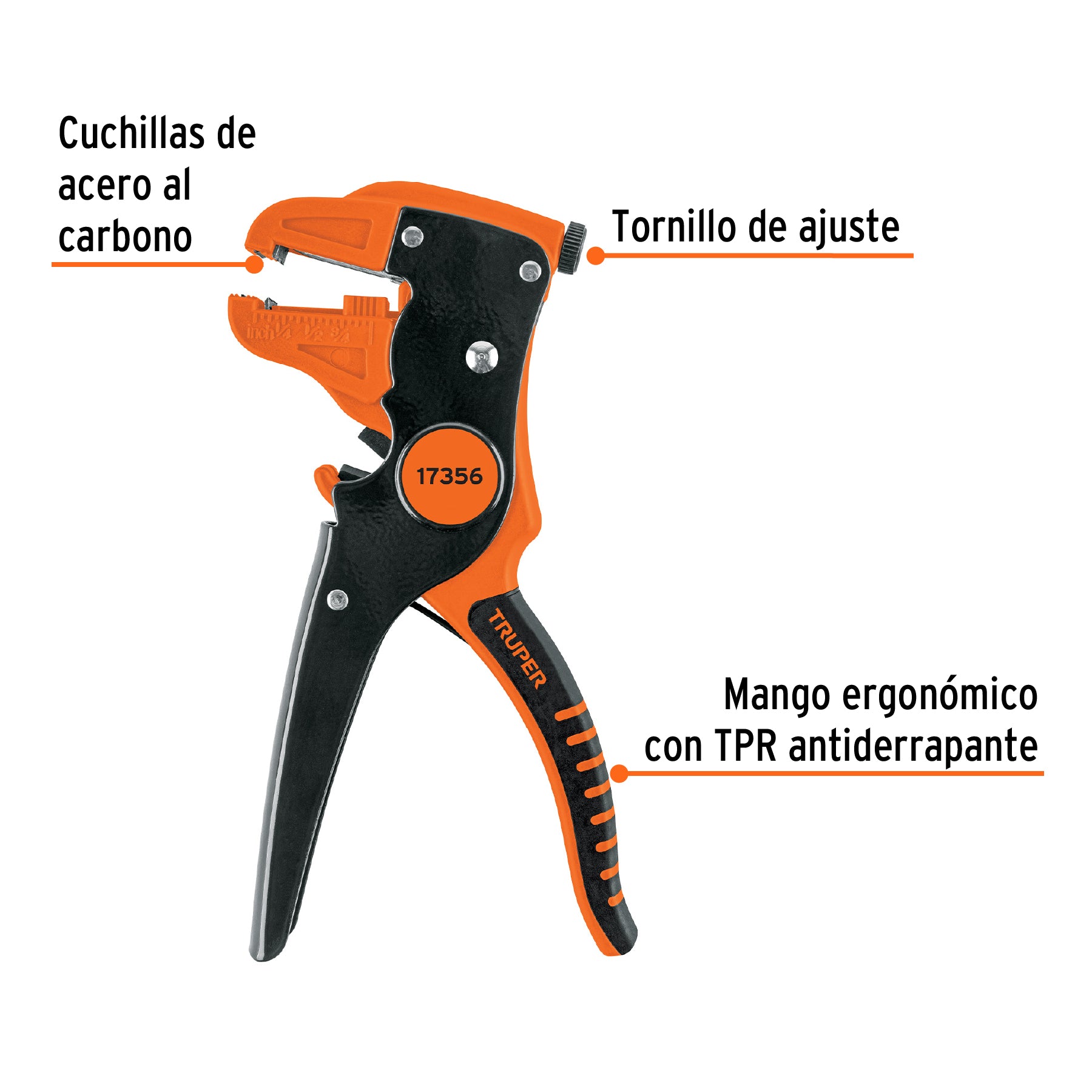 Pinza 7" pela cables automática, 24 a 10 AWG, Truper
