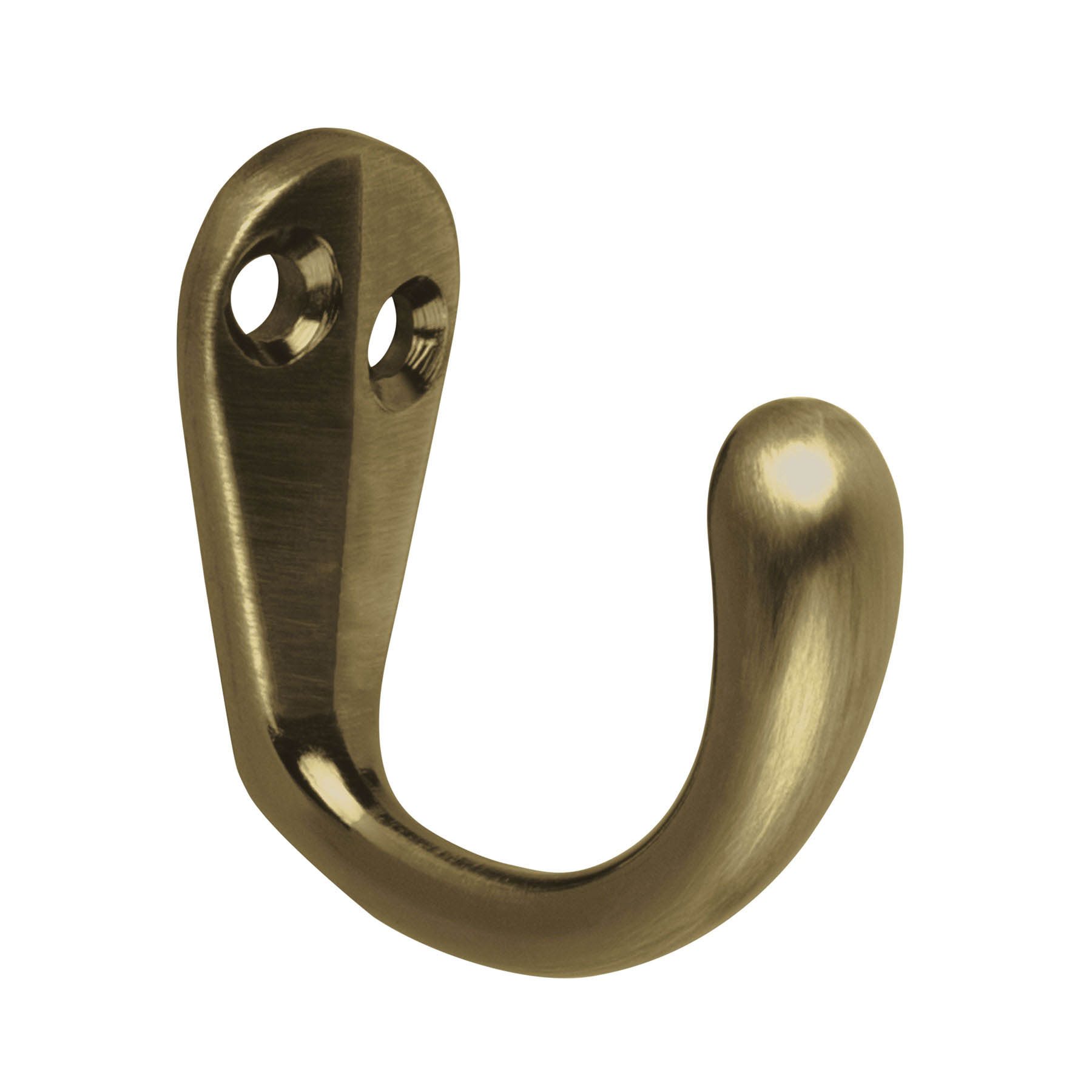 Gancho sencillo tipo perchero, latón antiguo, Hermex