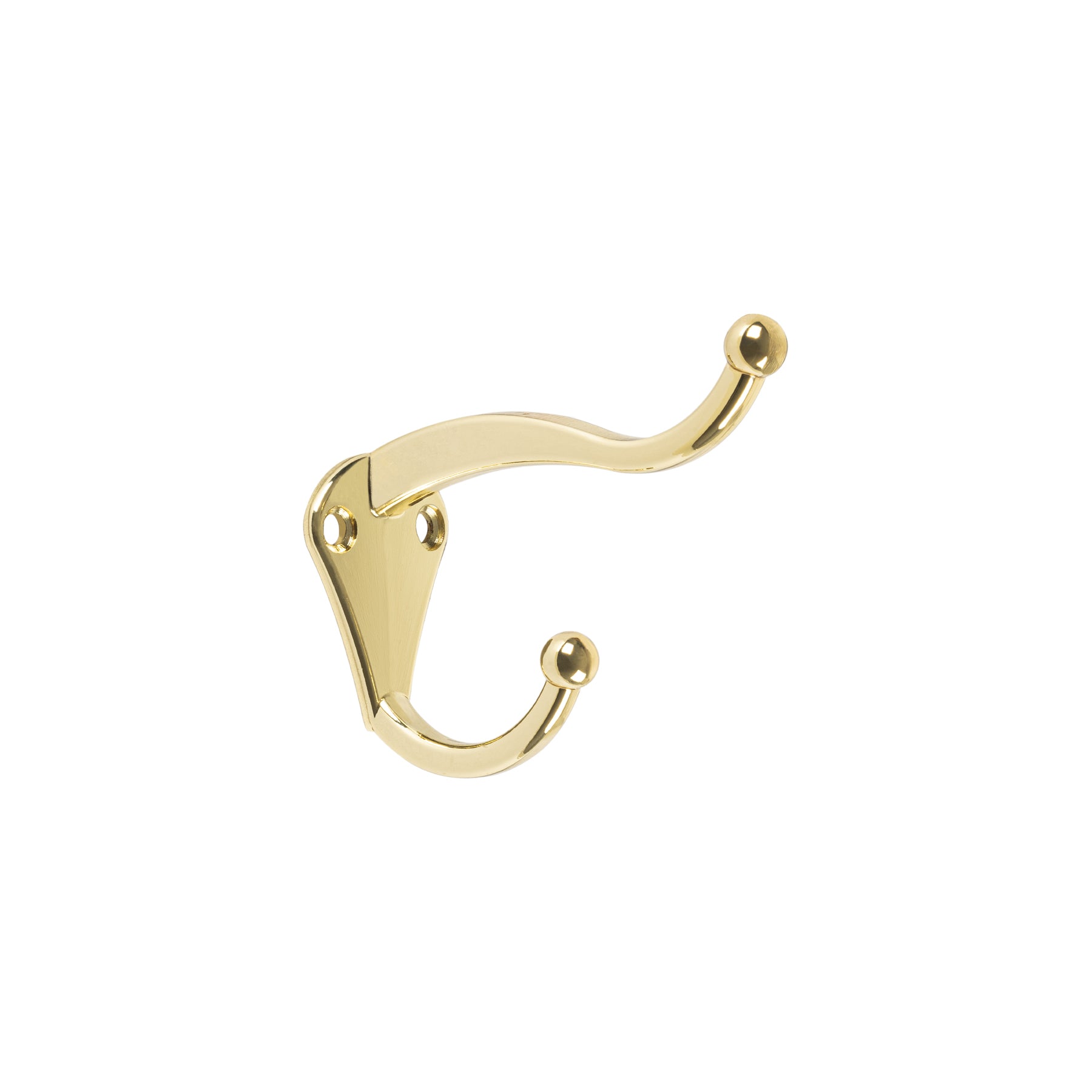 Gancho doble largo y corto tipo perchero, chico, latón