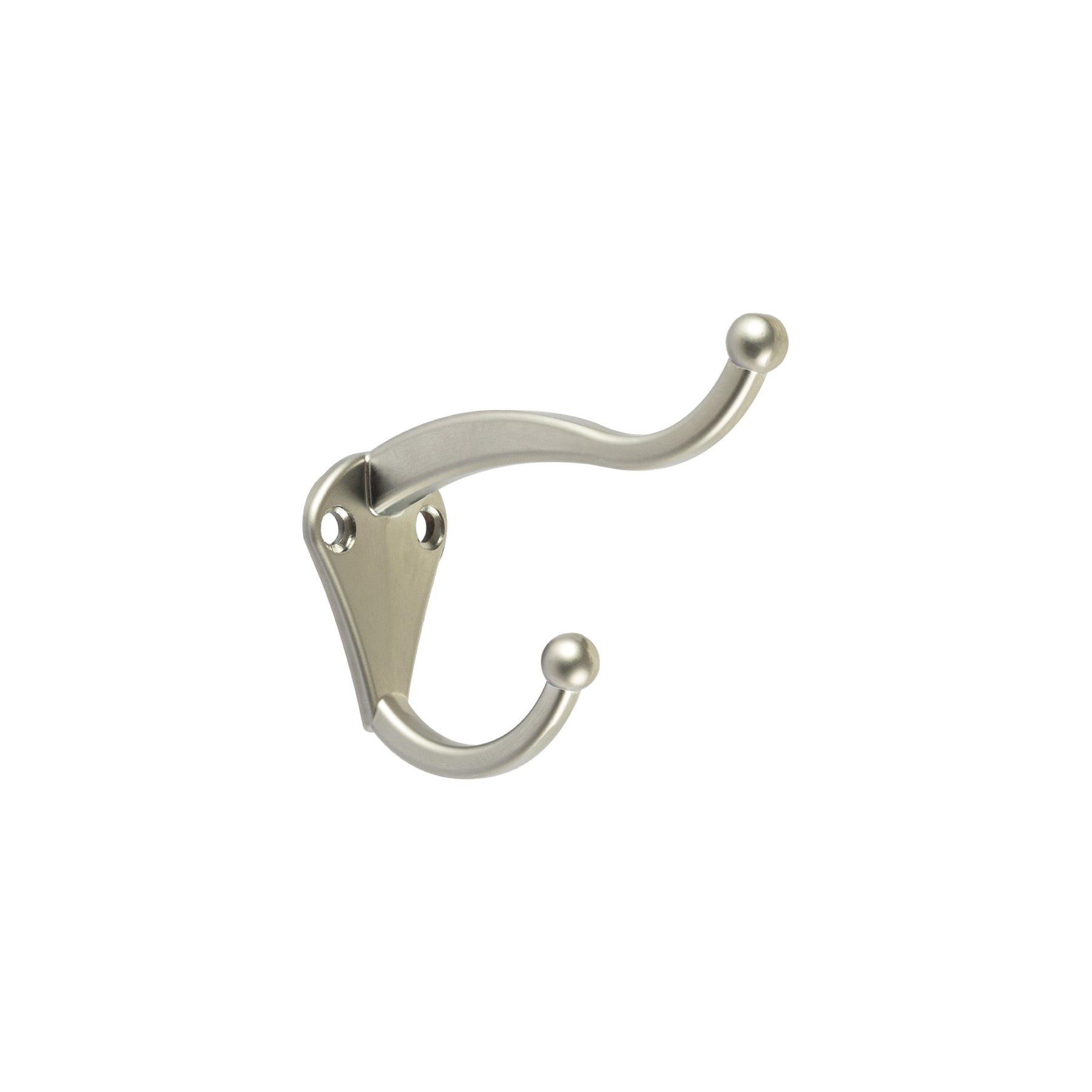 Gancho doble largo y corto tipo perchero,chico, cromo mate