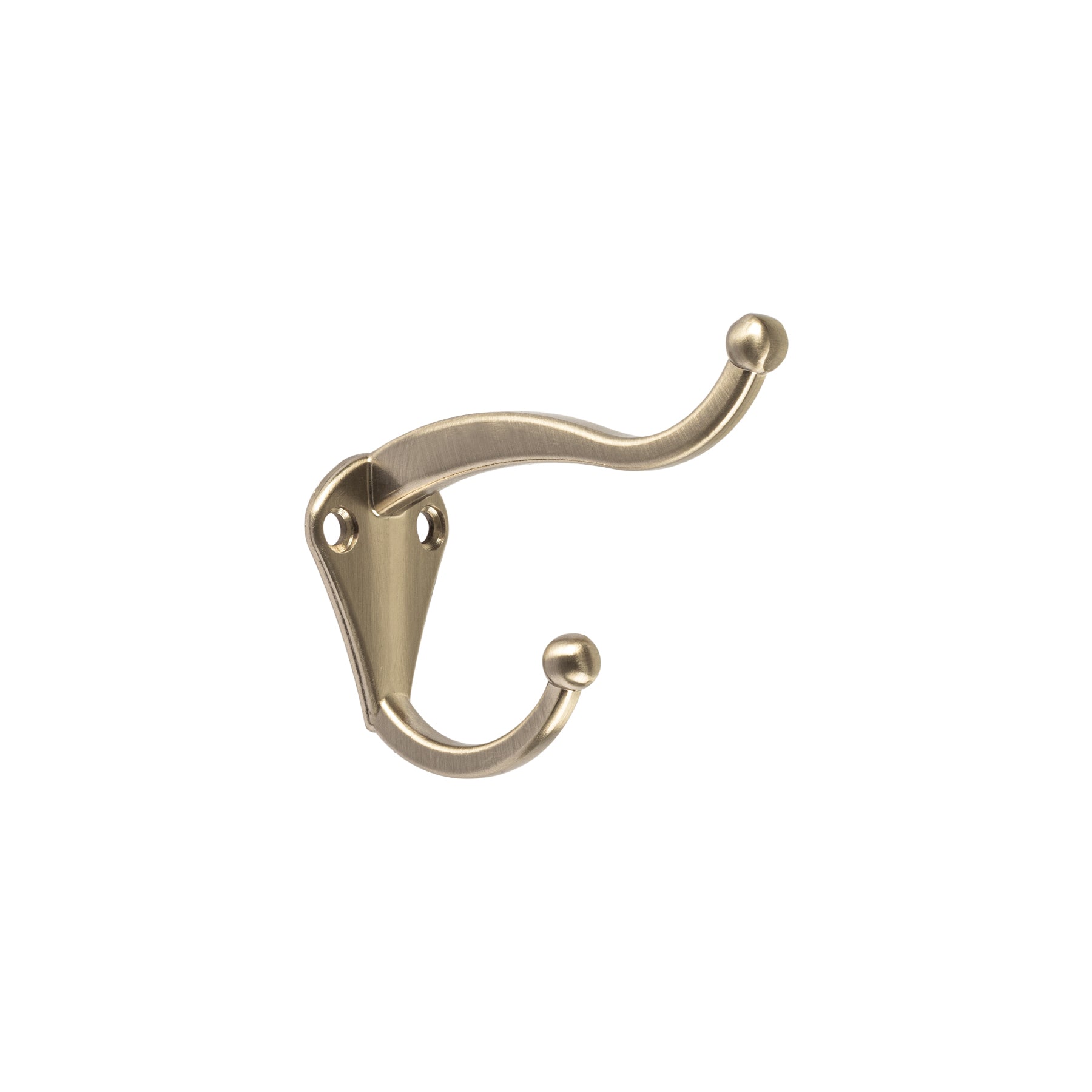 Gancho doble largo y corto tipo perchero, chico, niquel