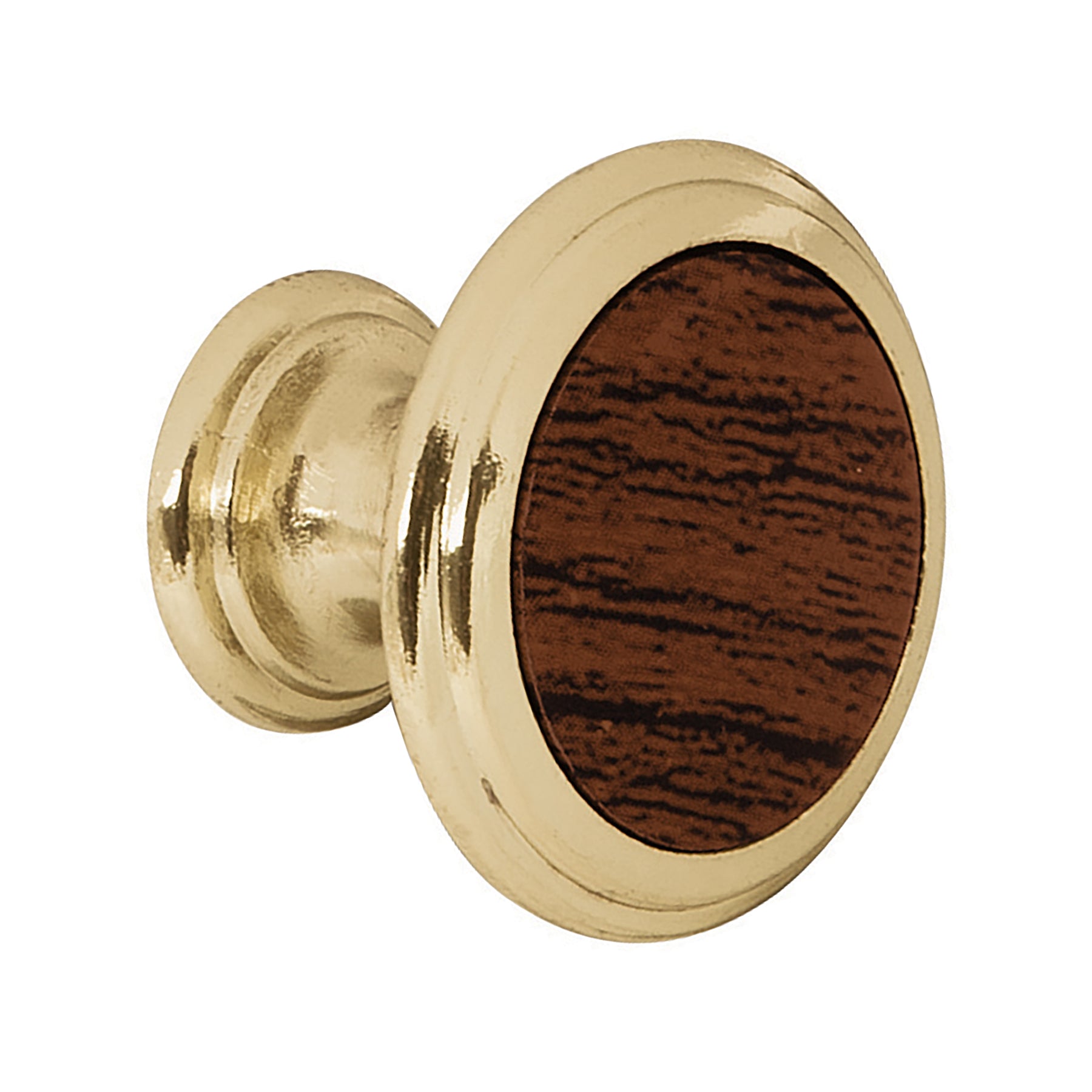 Perilla metálica acabado latón brillante, inserto cerámico