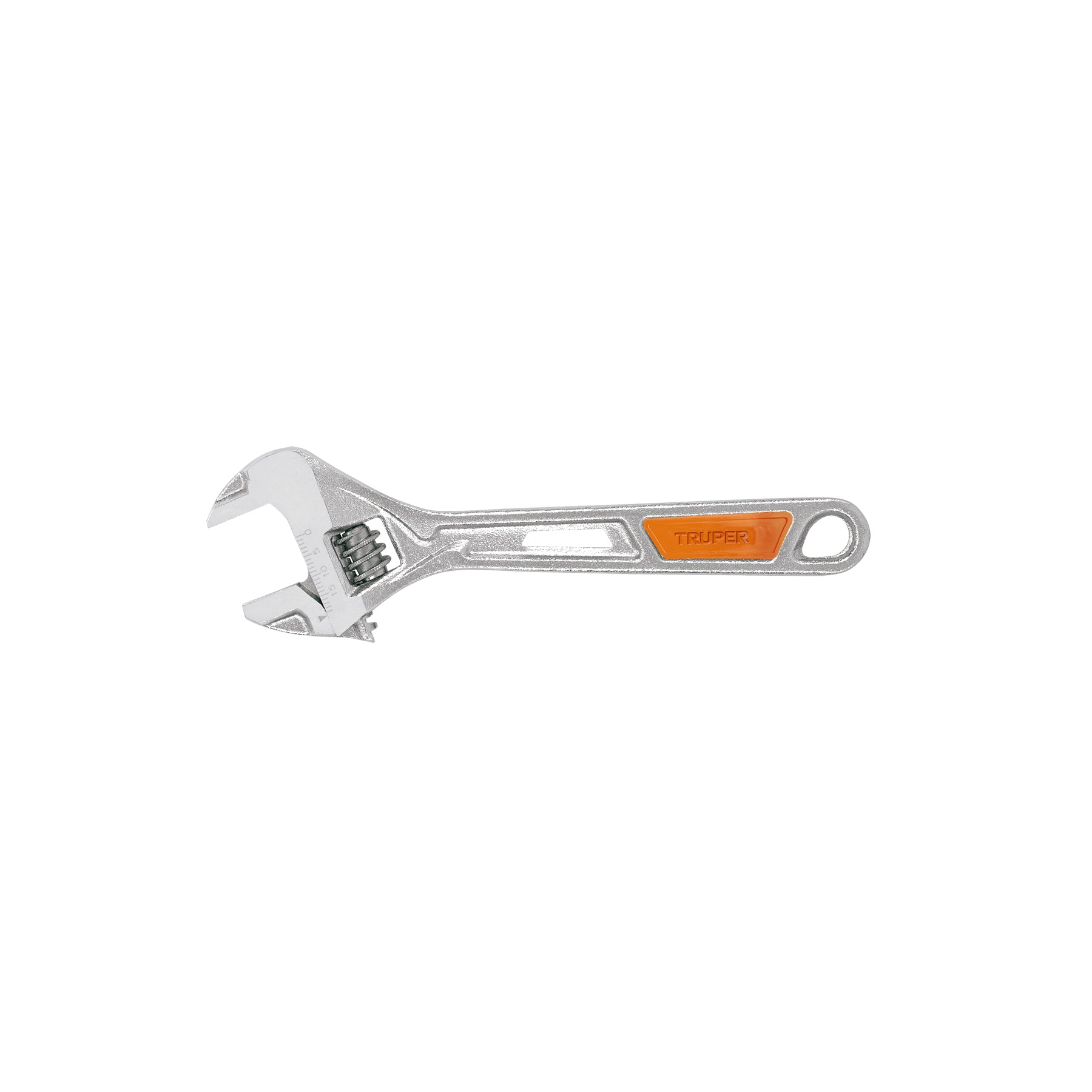Llave ajustable (perico) 6" cromada mango de PVC, Truper