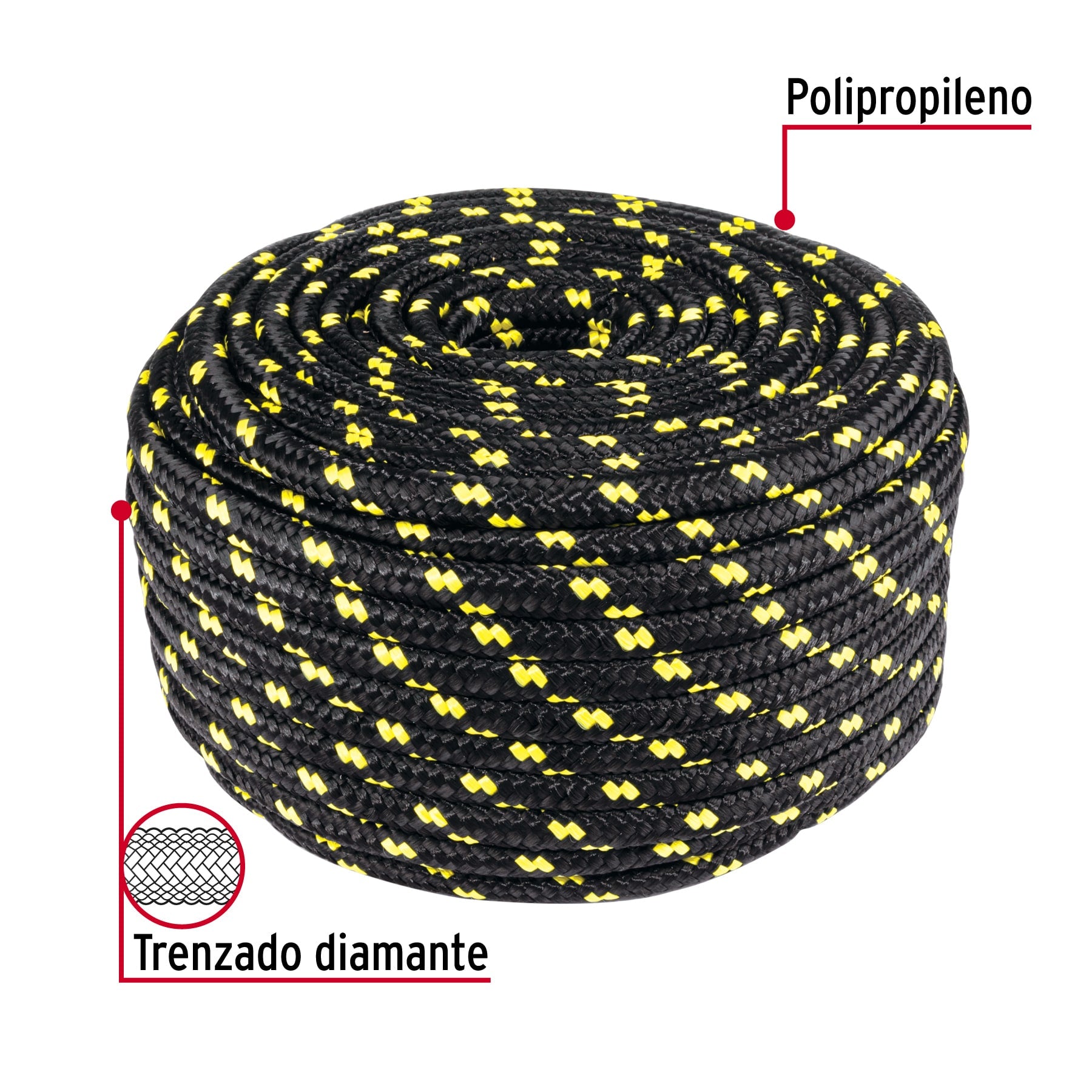 Piola de Polipropileno trenzada, multicolor, 10mm, 1 Kg
