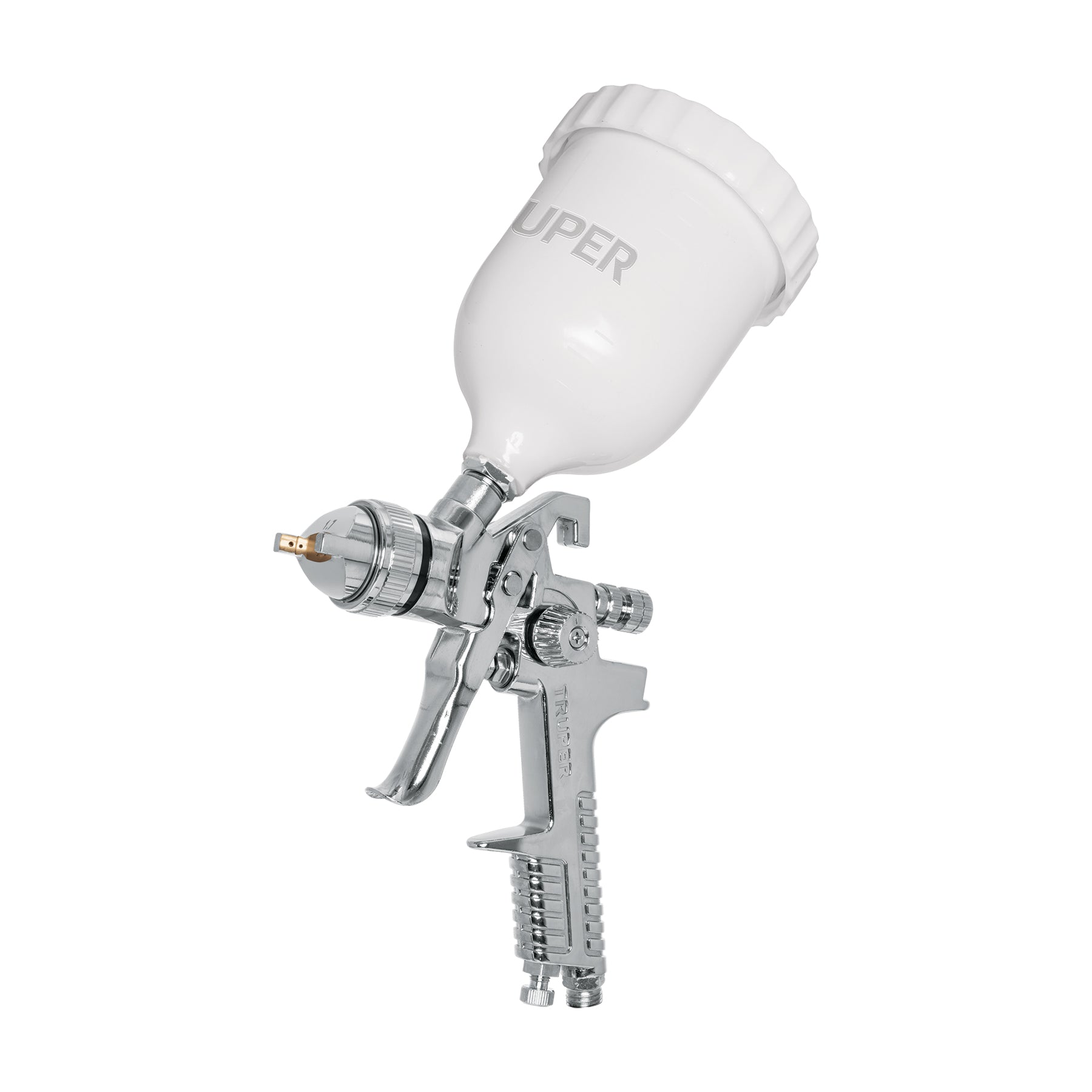 Pistola para pintar gravedad HVLP vaso plástico, 1.7 mm, Truper