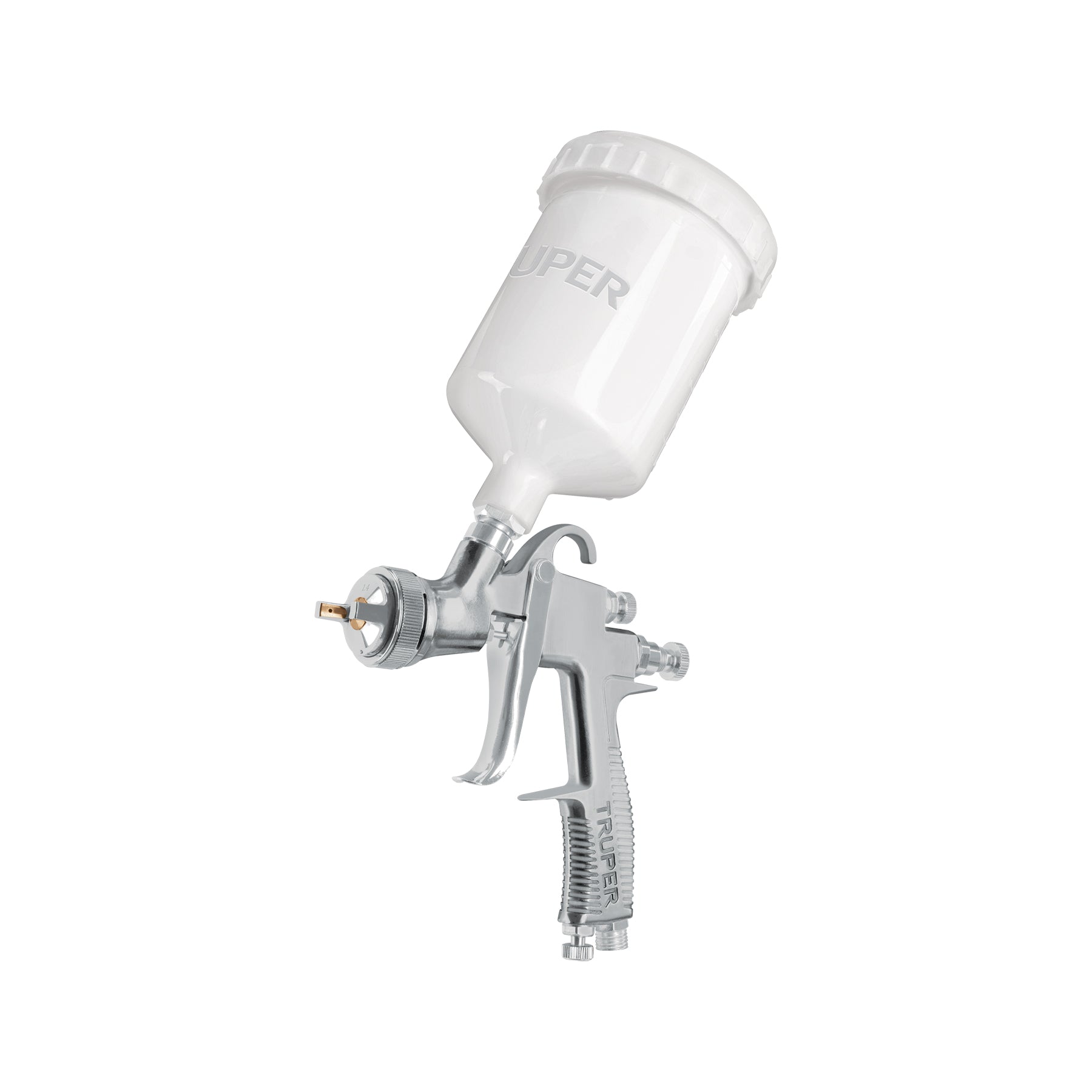 Pistola para pintar gravedad LVLP vaso plástico, 1.4 mm, Truper