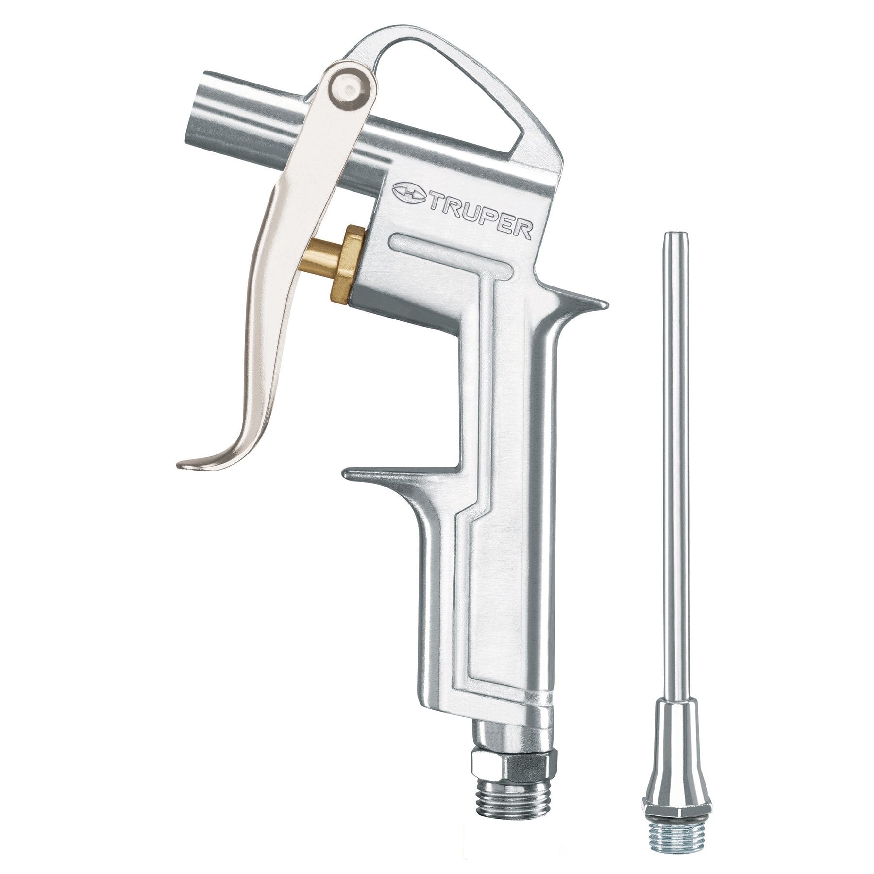 Pistola de aluminio para sopletear, boquilla ext 4",Truper
