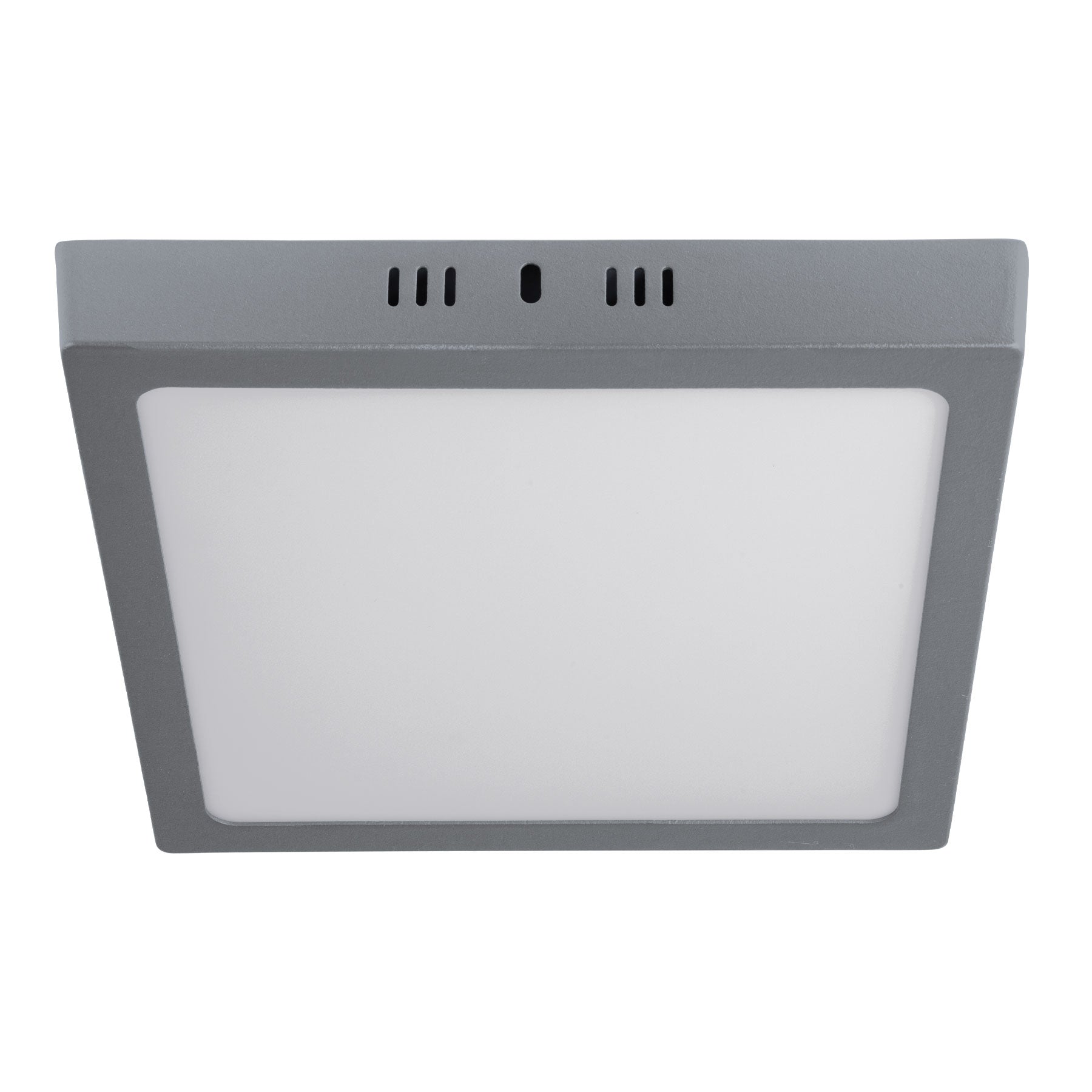 Luminario LED tipo plafón 18 W, cuadrado, luz de día, gris