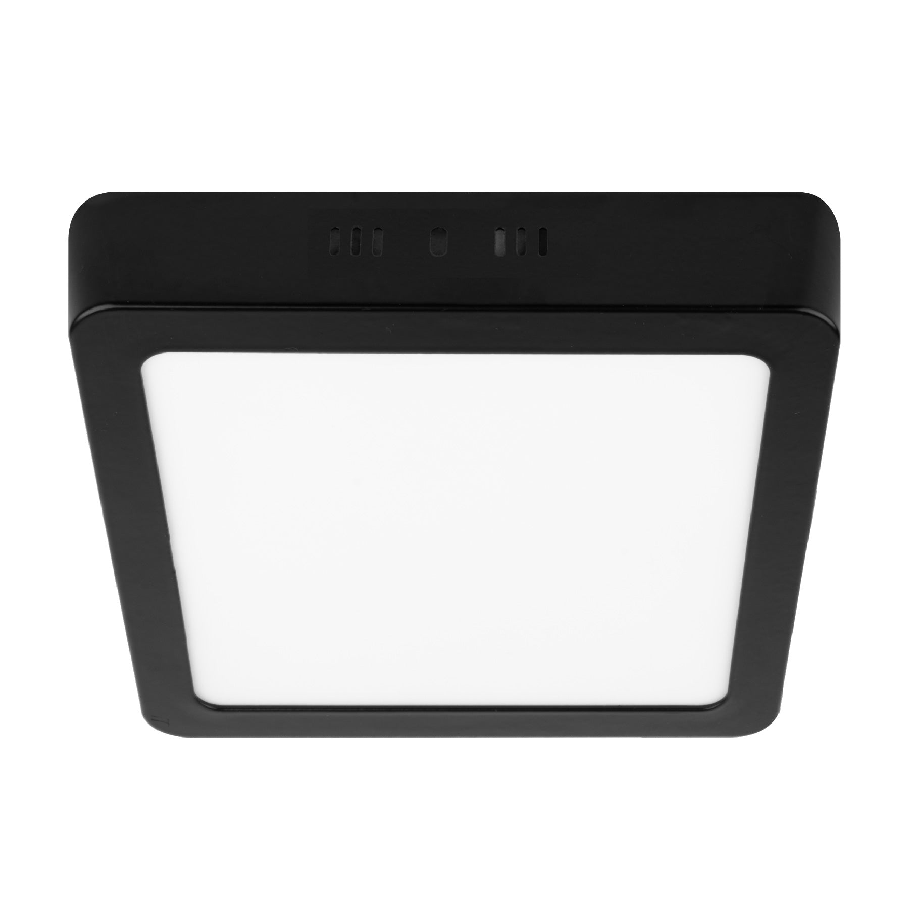 Luminario LED tipo plafón 12 W, cuadrado, luz de día, negro