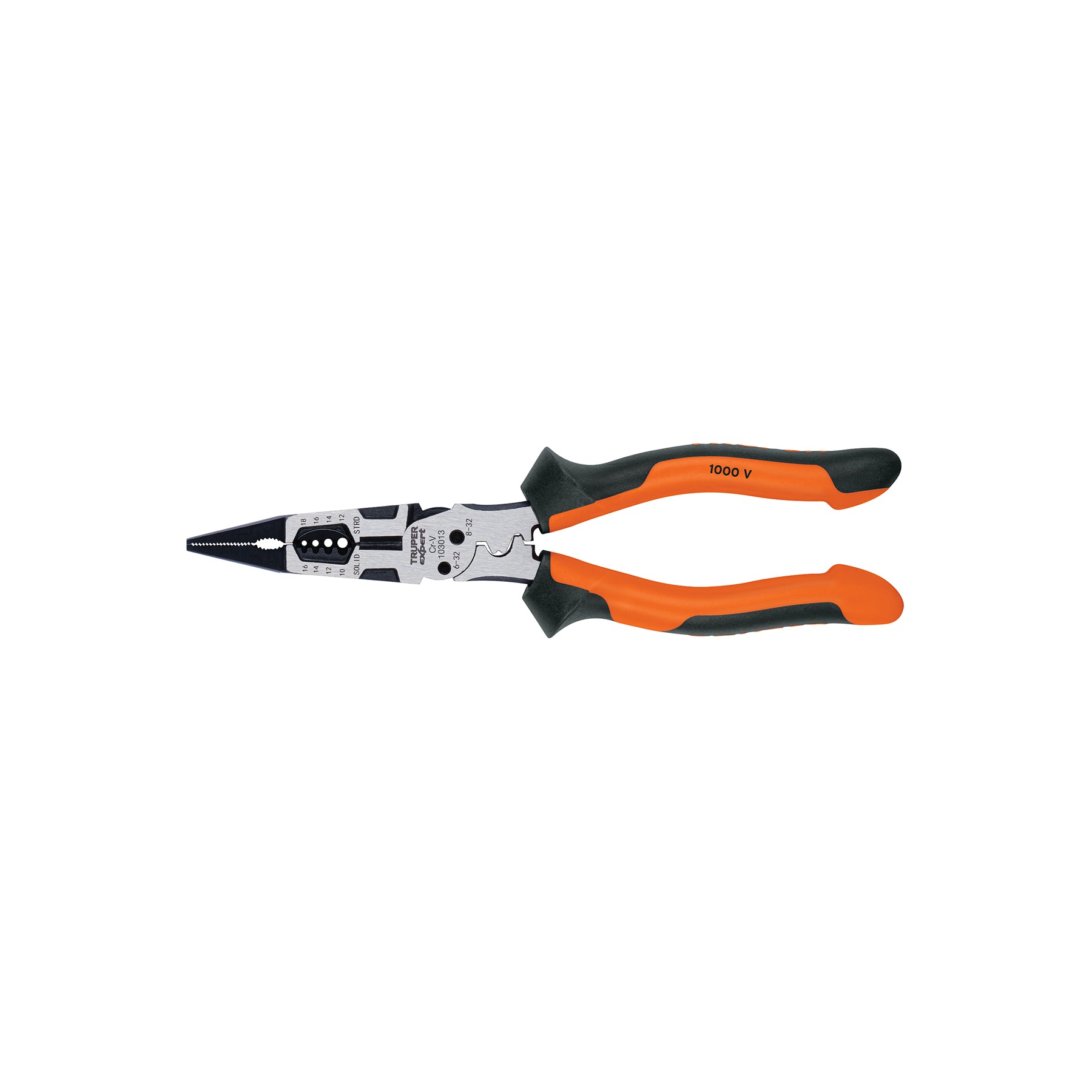 Pinza multiuso 8" punta larga, comfort grip, Truper Expert