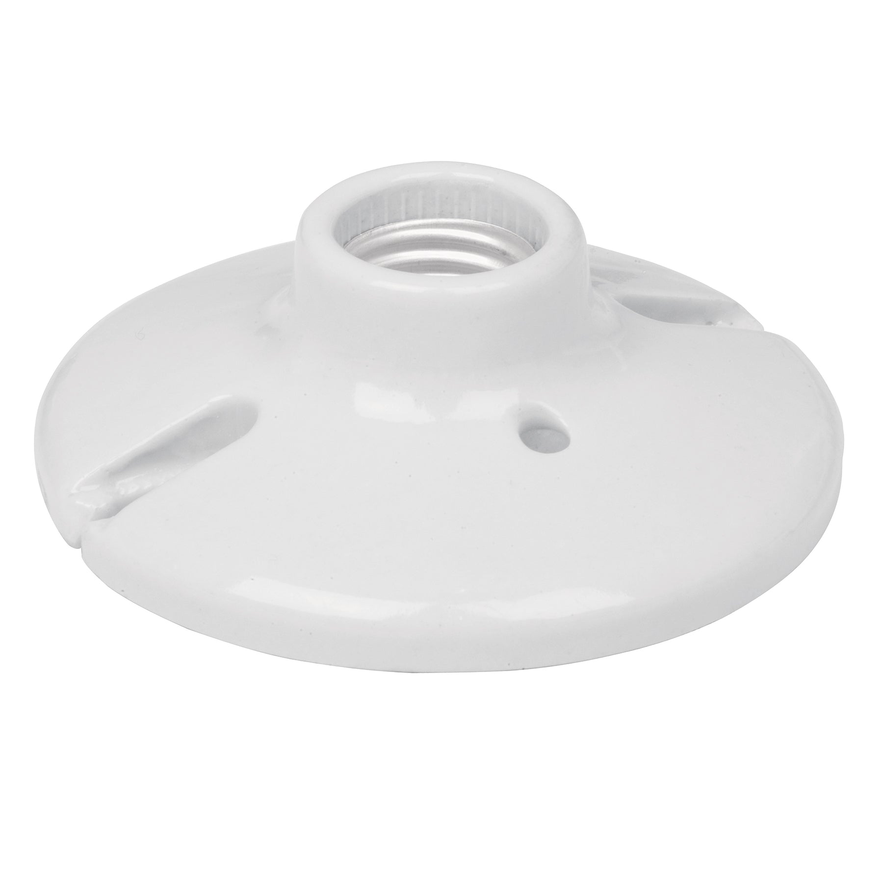 Portalámpara de porcelana, 4-1/2", redonda, Volteck