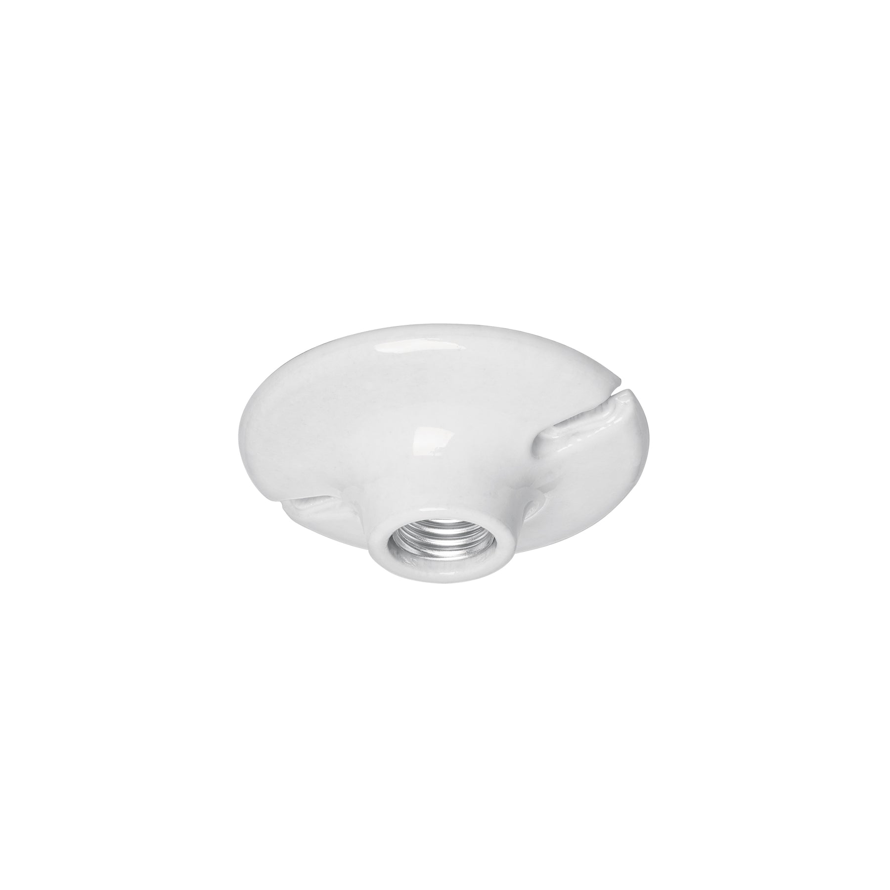 Portalámpara de porcelana, 4-1/2", redonda, Volteck