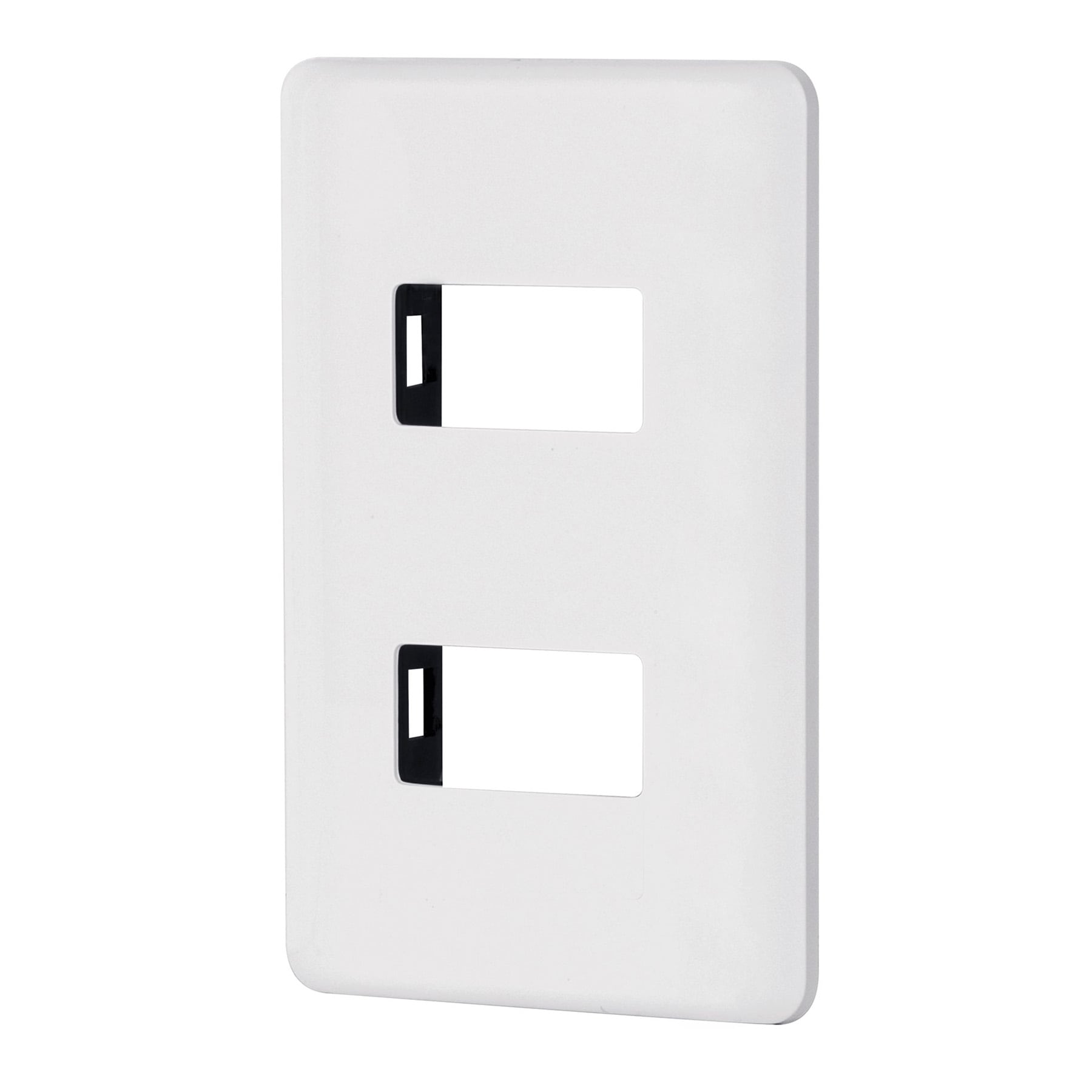 Placa 2 módeloulos de ABS, blanca, Volteck Basic