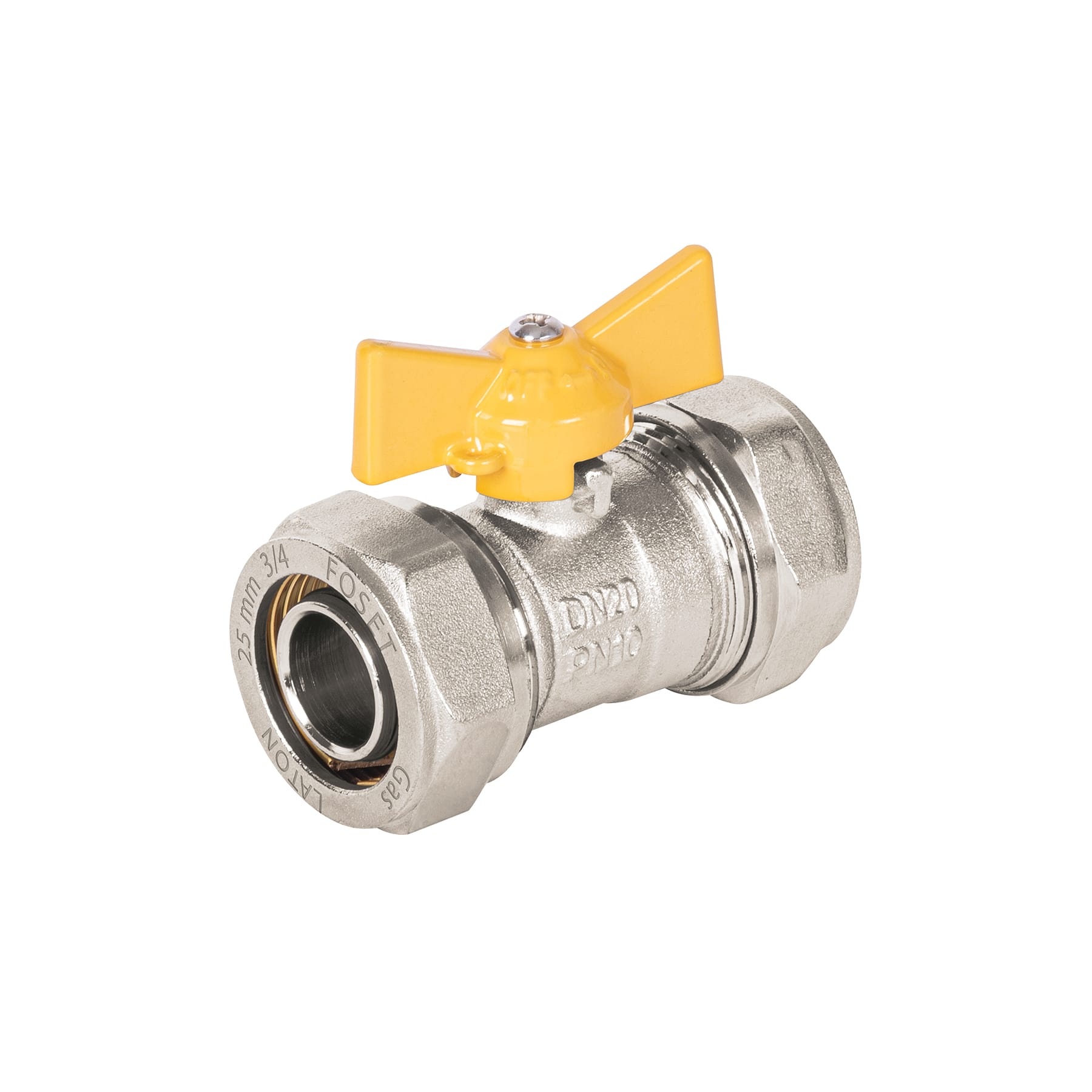 Válvula esfera para PE-AL-PE, 3/4", Foset, PPG-34VE, 45945