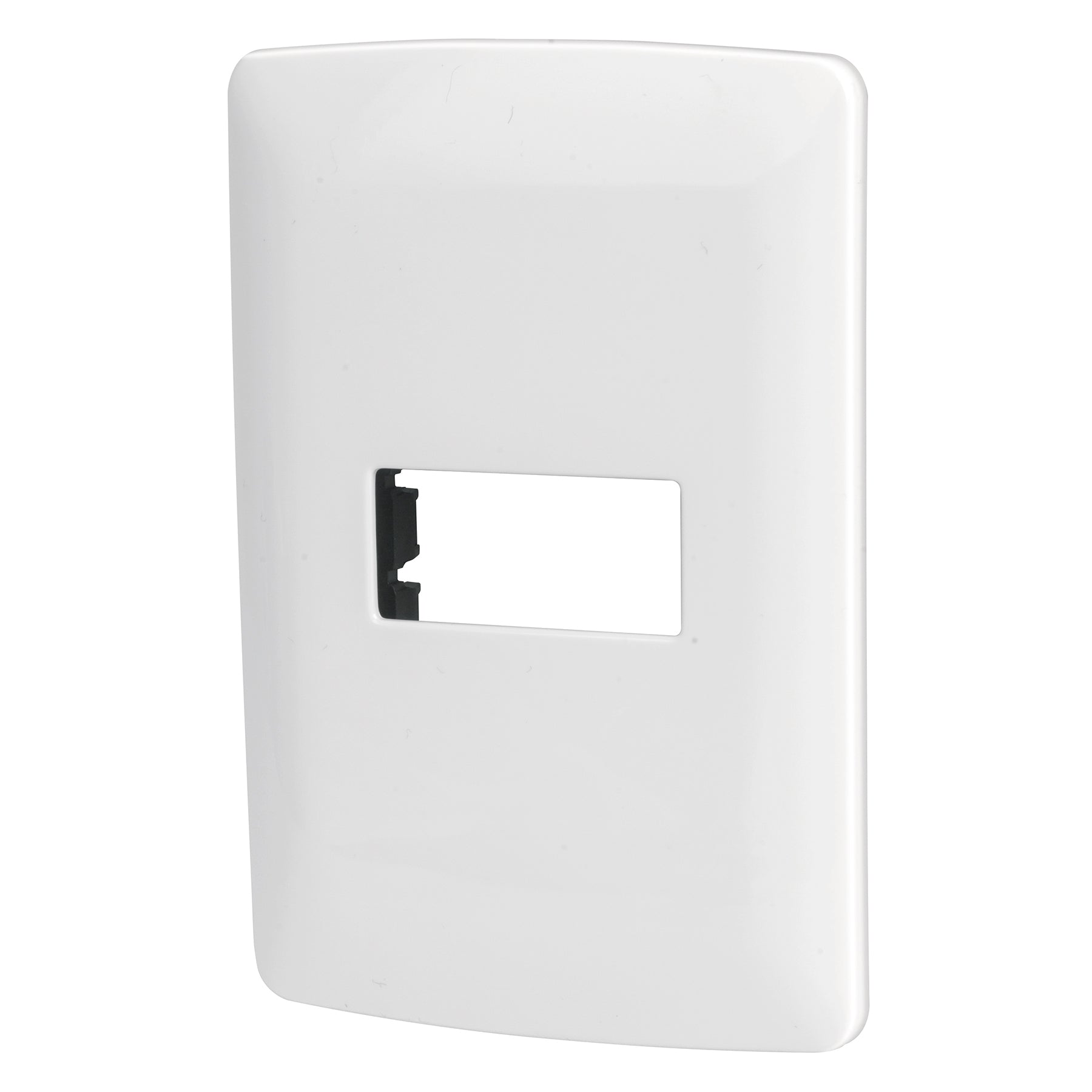 Placa 1 módeloulo de ABS, línea Italiana, color blanco, Volteck