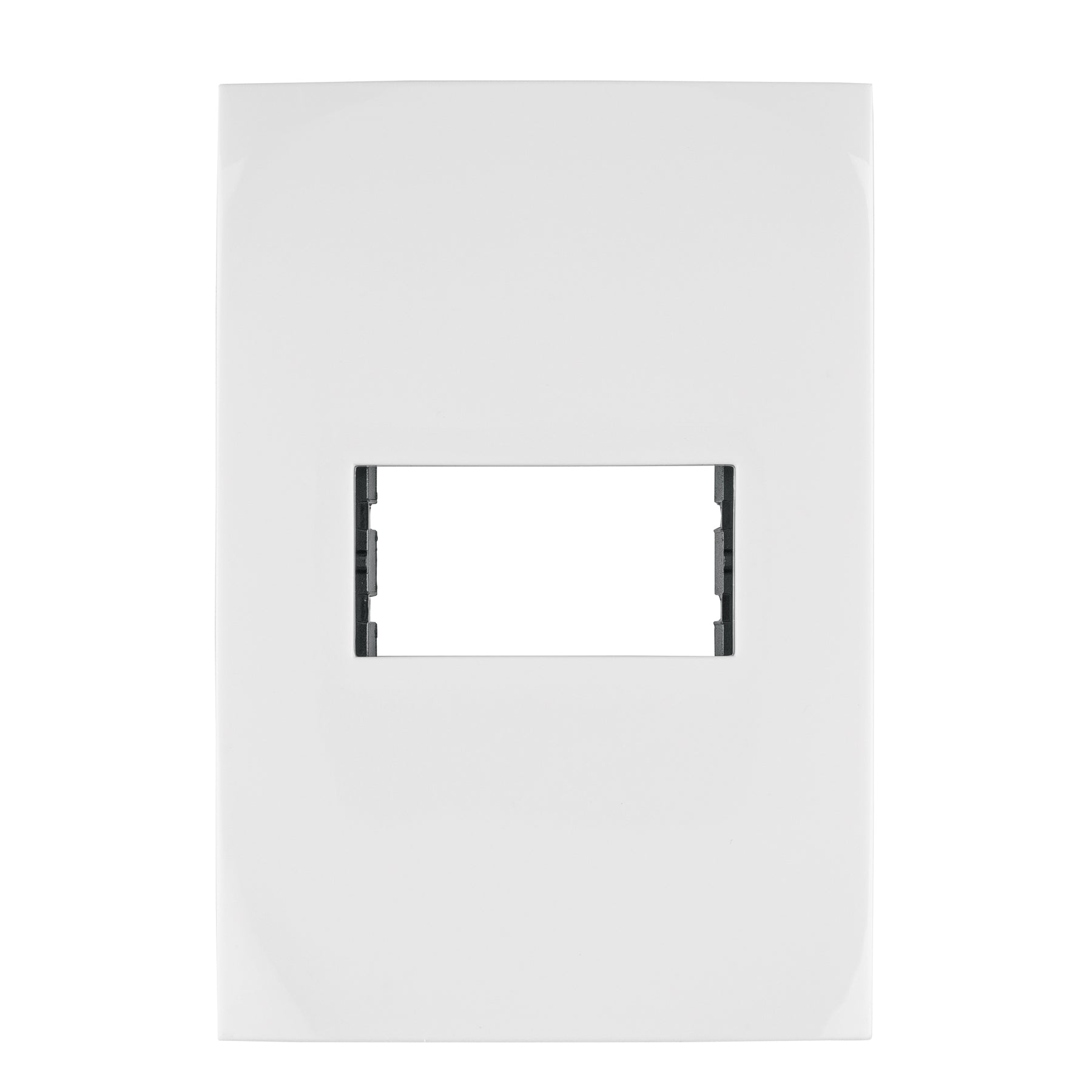 Placa 1 módeloulo de ABS, línea Oslo, color blanco, Volteck