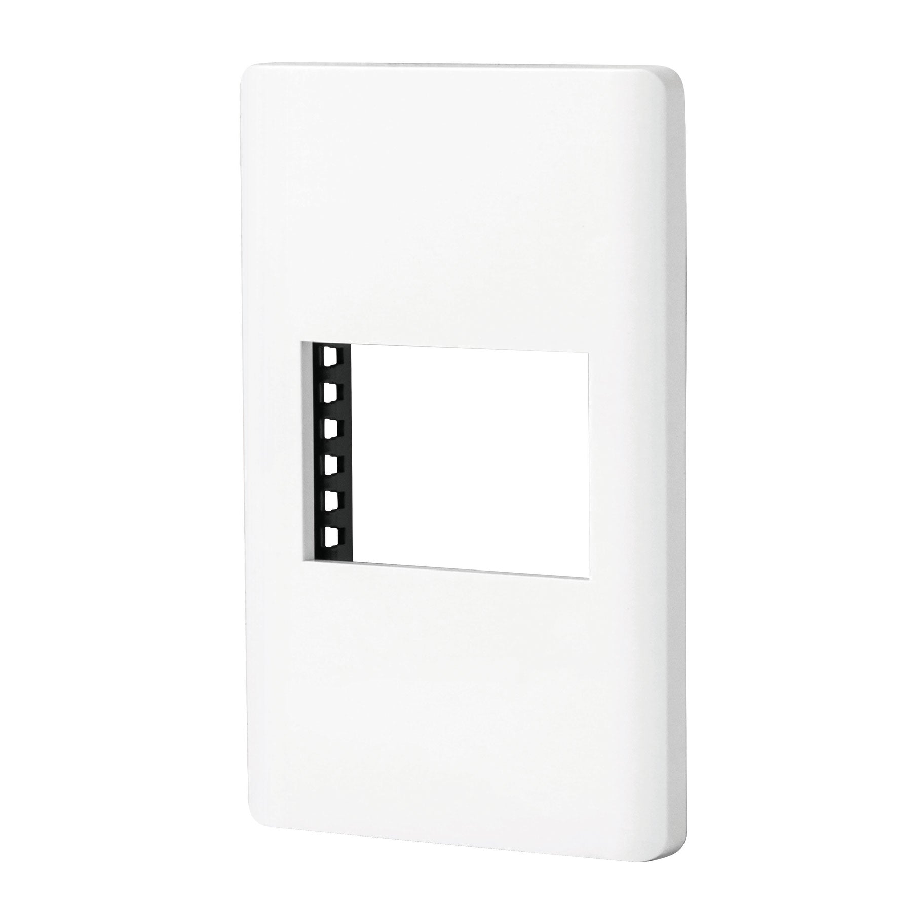 Placa blanca de 1 ventana 1.5 módeloulos, línea Lisboa, Volteck