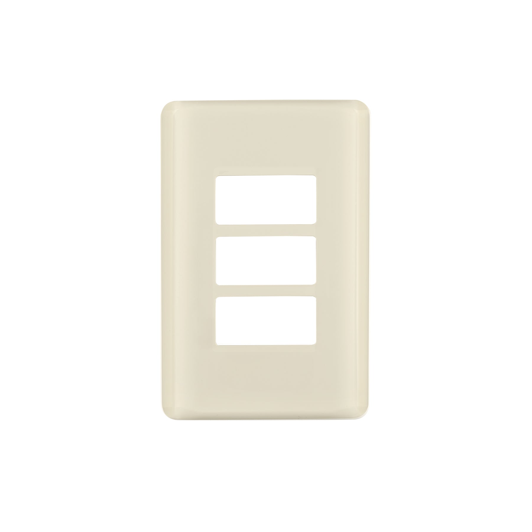 Placa 3 módulos, marfil, línea BASIC, Volteck, PPTR-BI, 27233